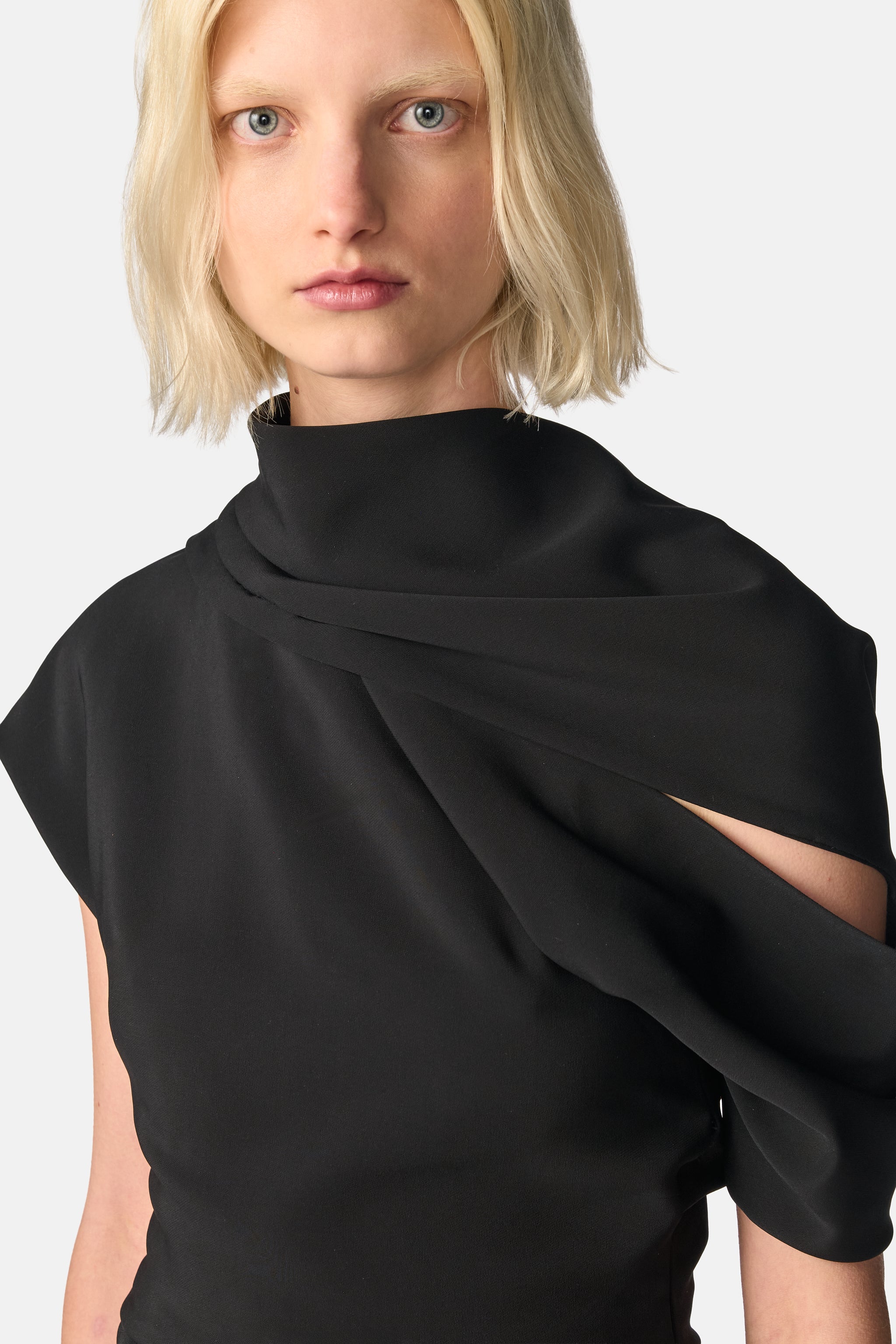 Tube Neck Drape Dress