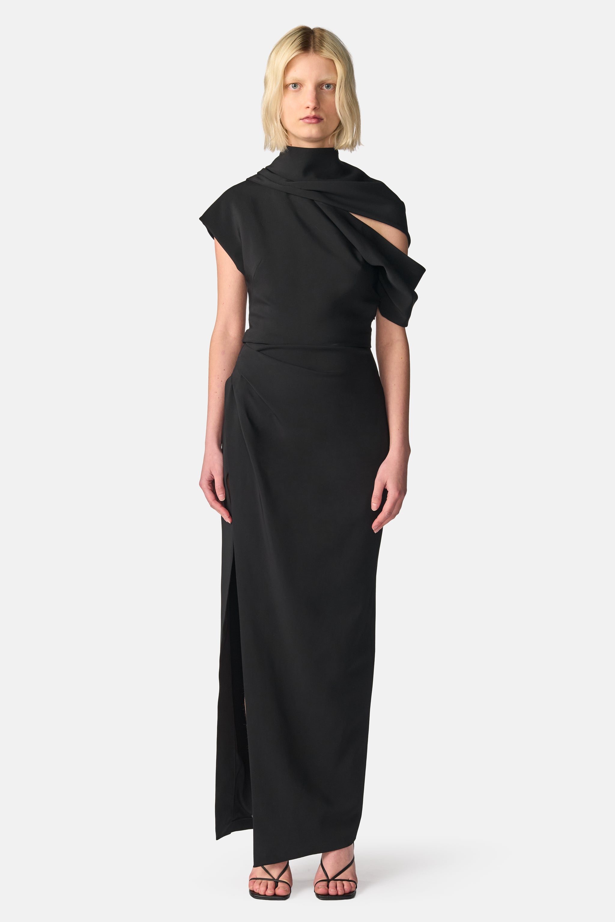 Tube Neck Drape Dress