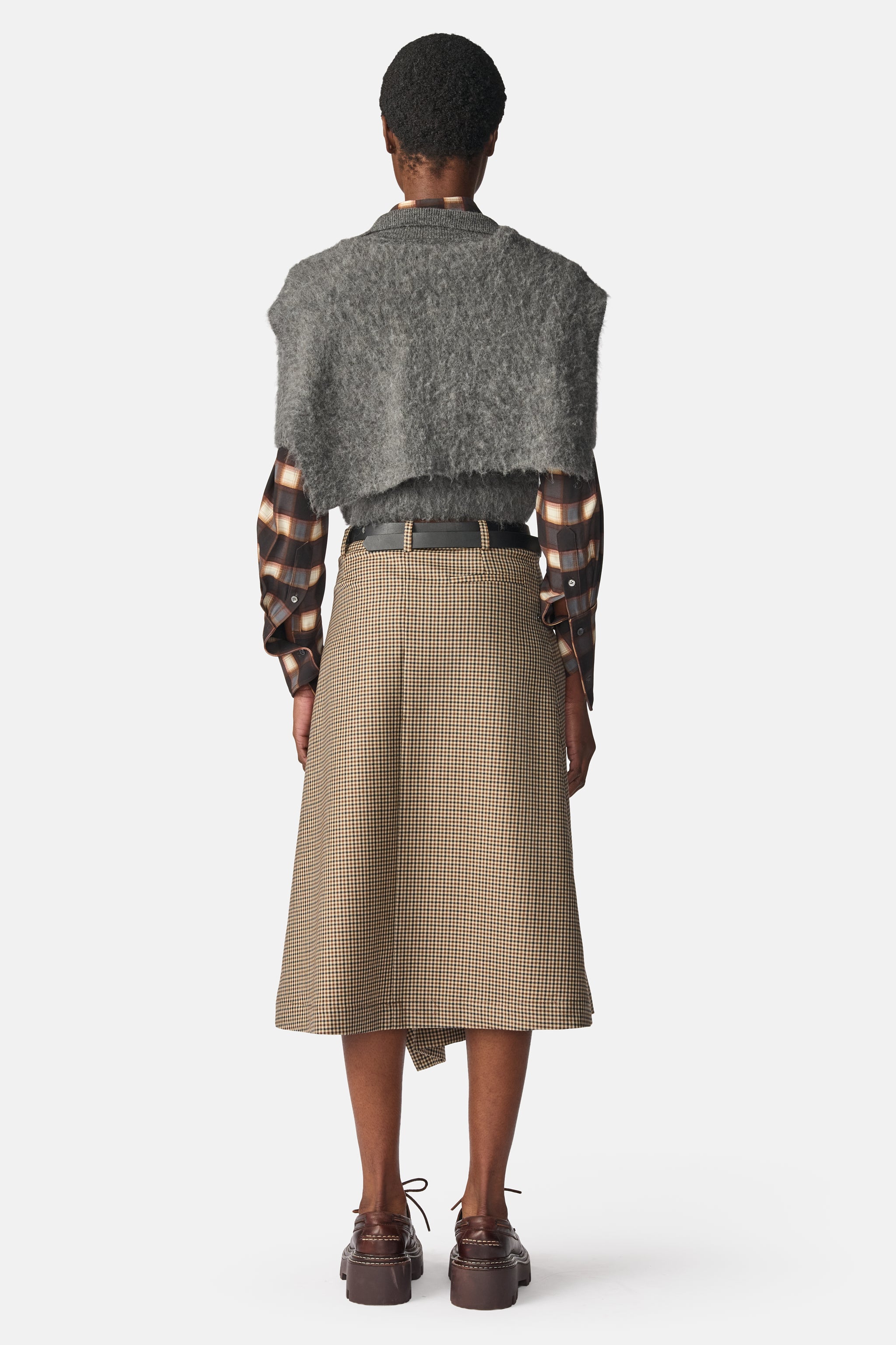 Pleated Wrap Skirt W/ Belt