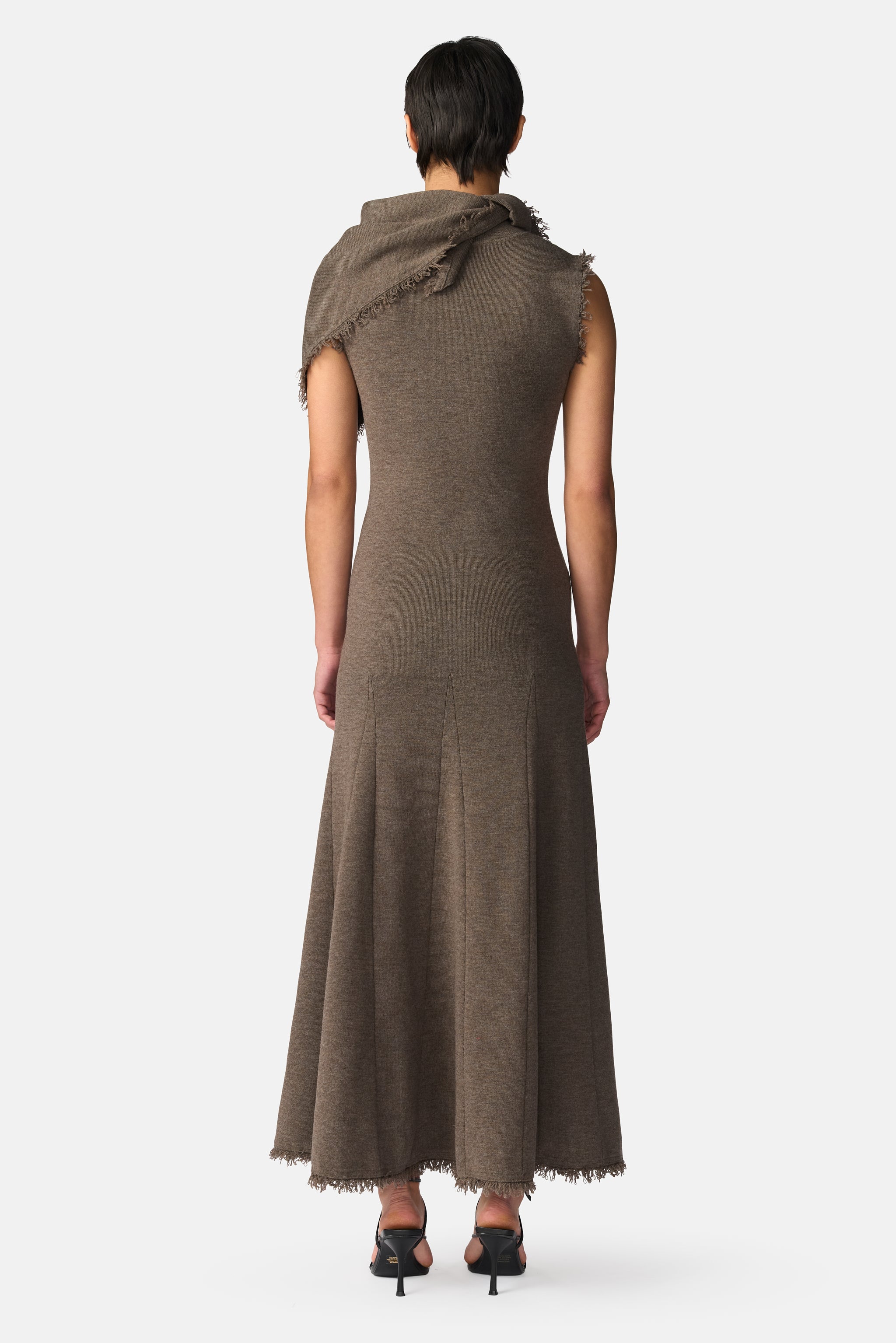 Fringe Hem Sleeveless Knit Dress