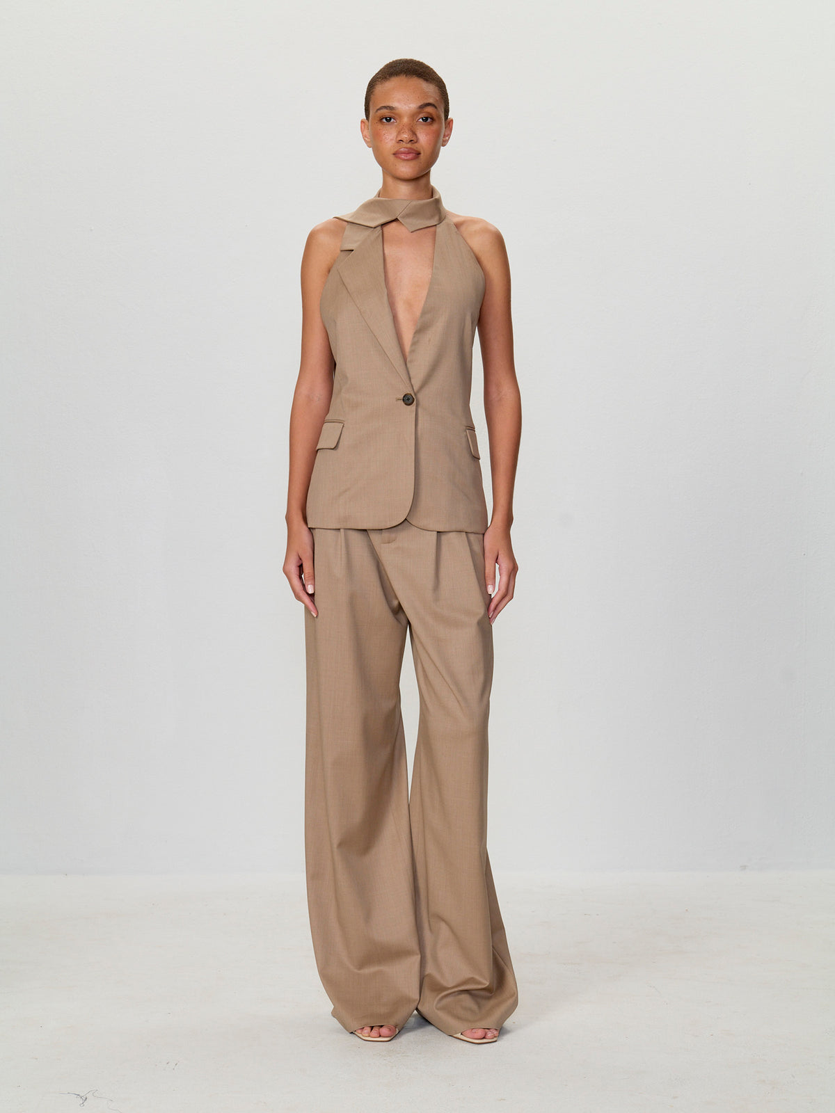 Lapel Tie Vest