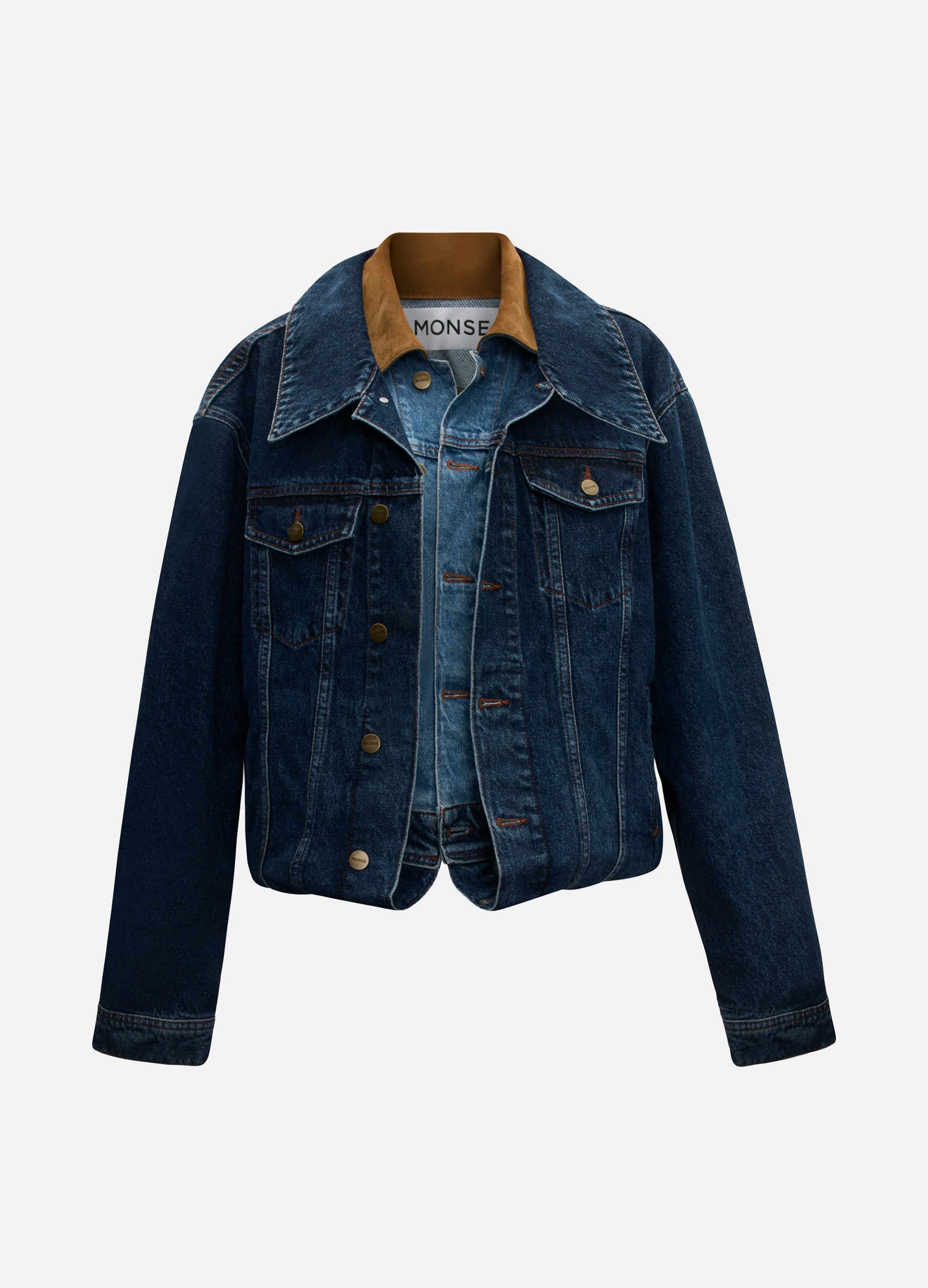 Loop Hem Doubled Denim Jacket