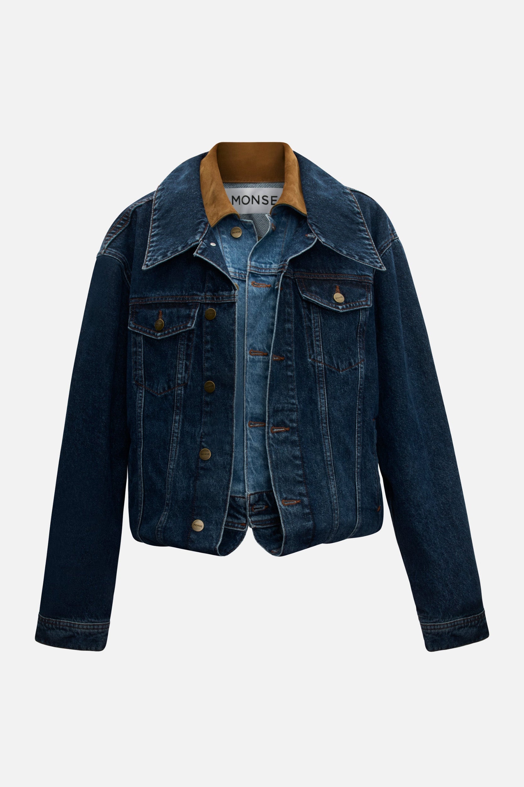 Loop Hem Doubled Denim Jacket