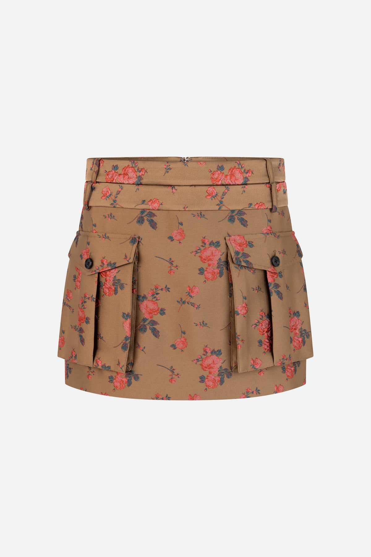 Double Waistband Cargo Skirt