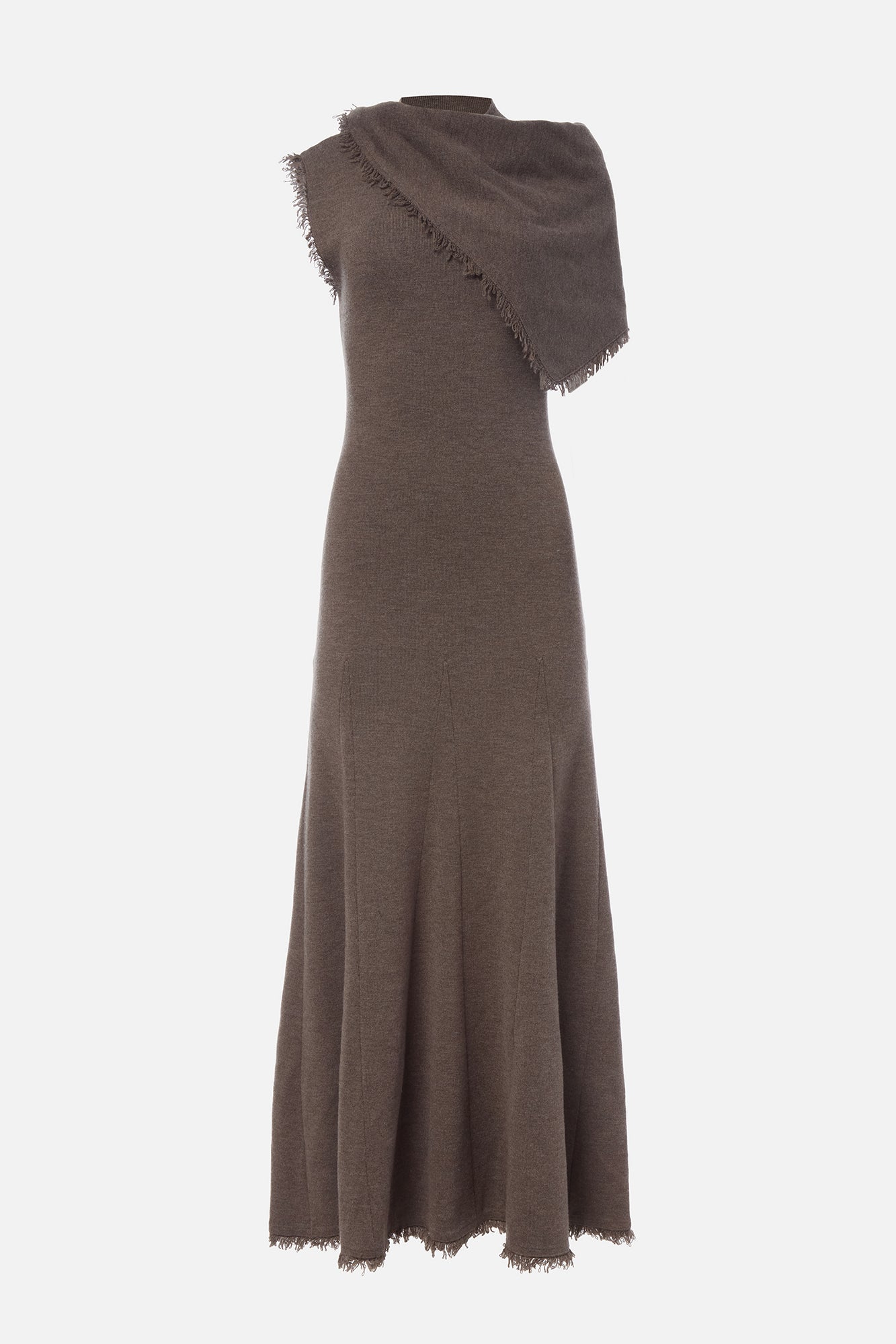 Fringe Hem Sleeveless Knit Dress