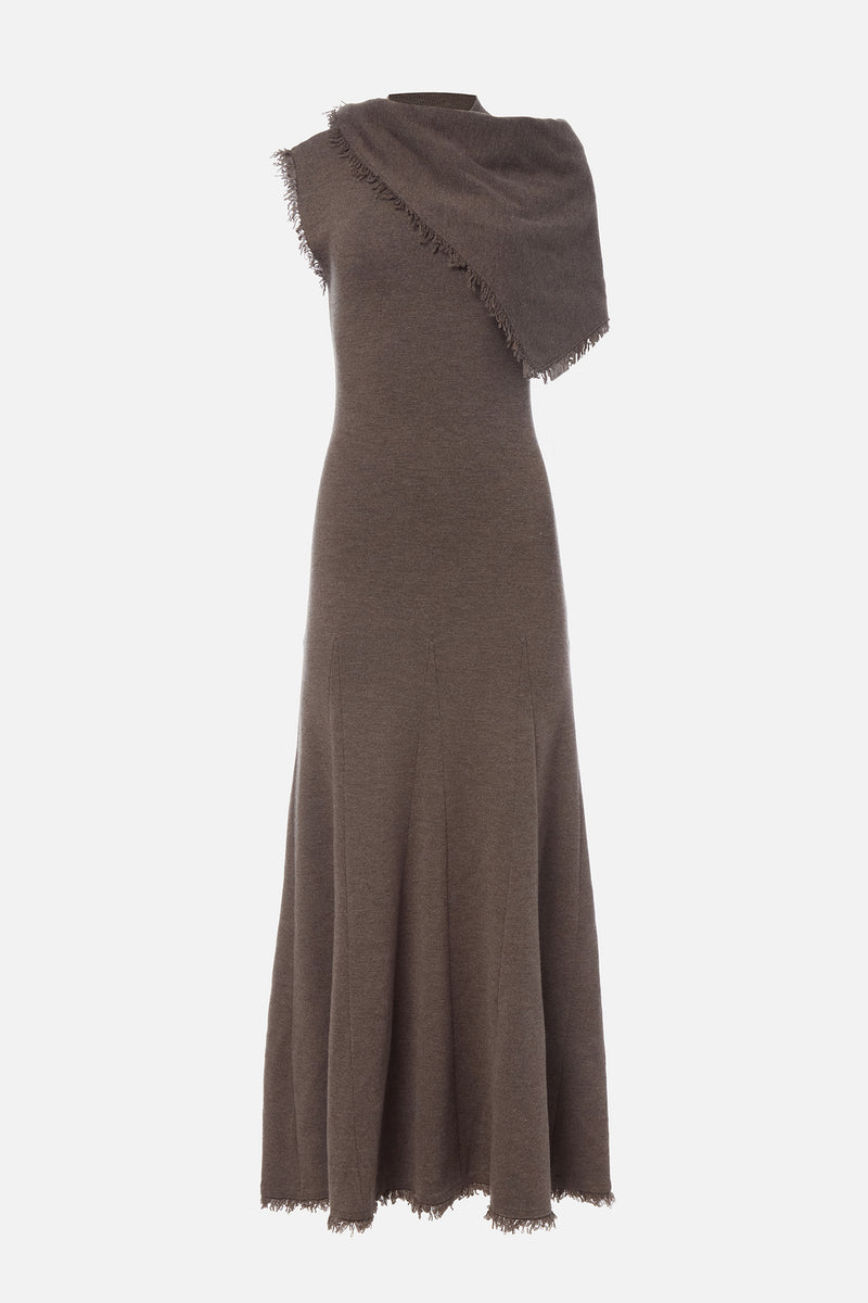 Fringe Hem Sleeveless Knit Dress