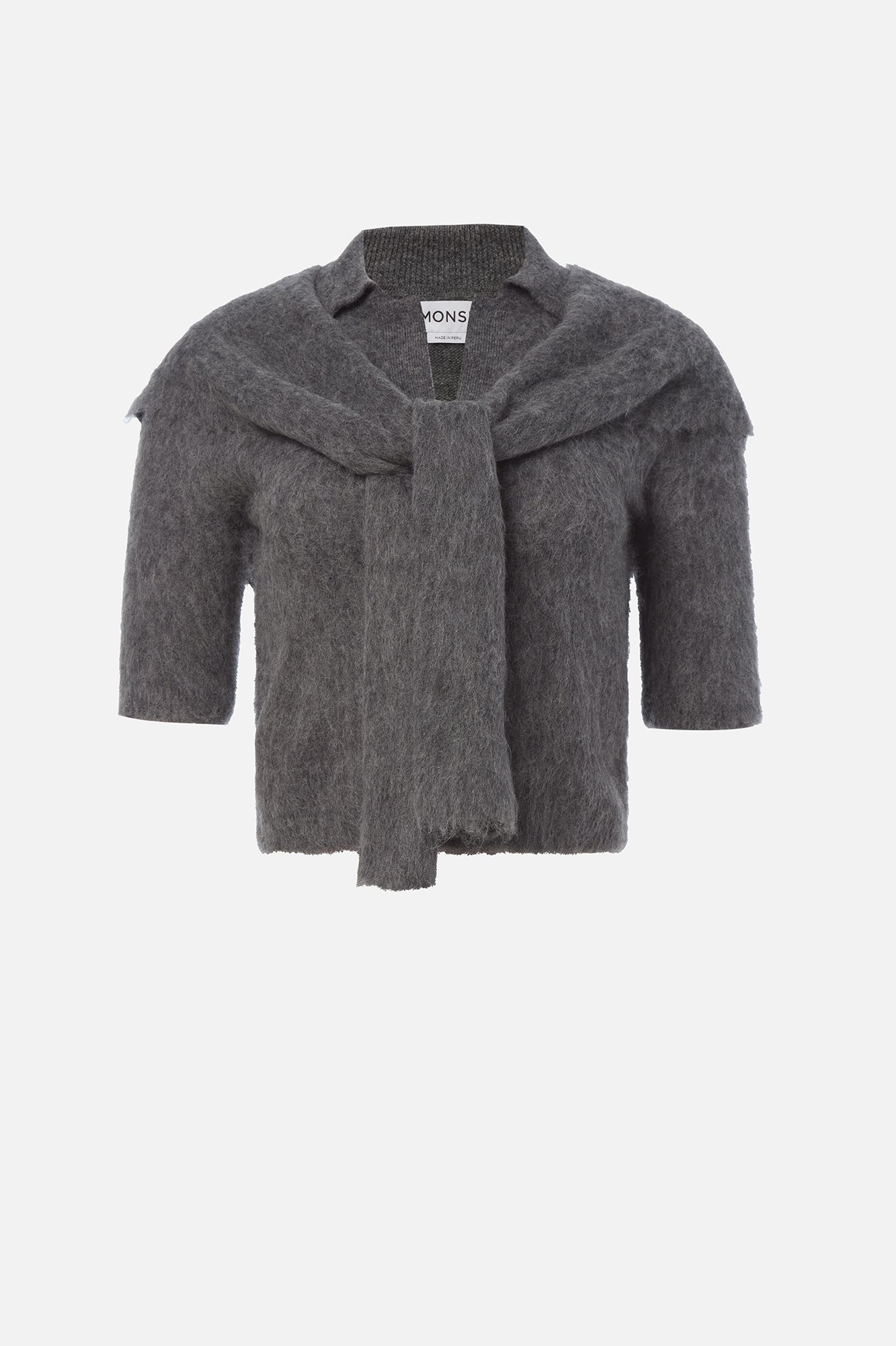 Cropped Polo Knit With Scarf