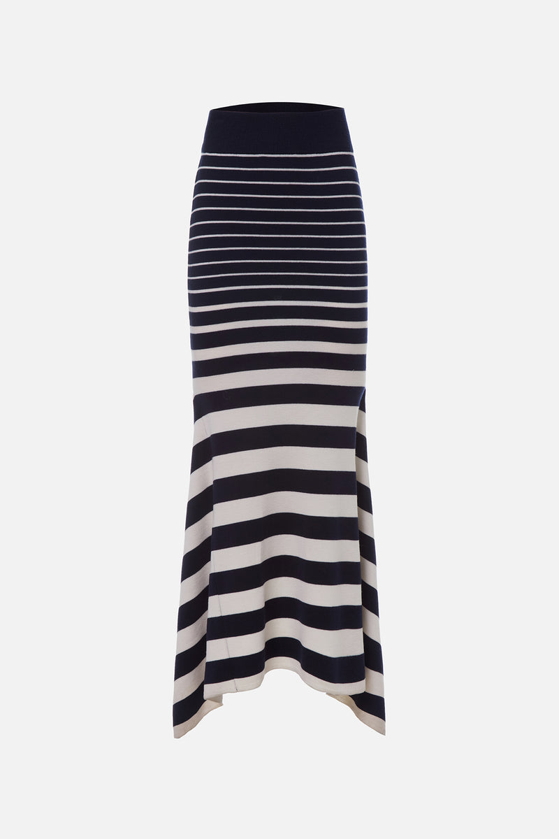 Ombre Stripe High Waist Knit Skirt