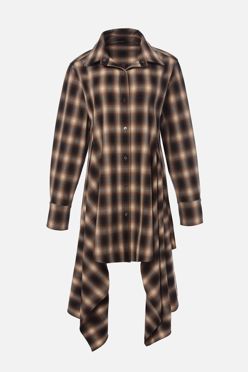 Cascade Front Shirt Dress