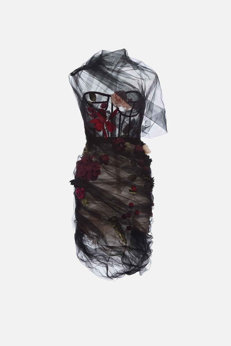 Floral Corset Midi Dress