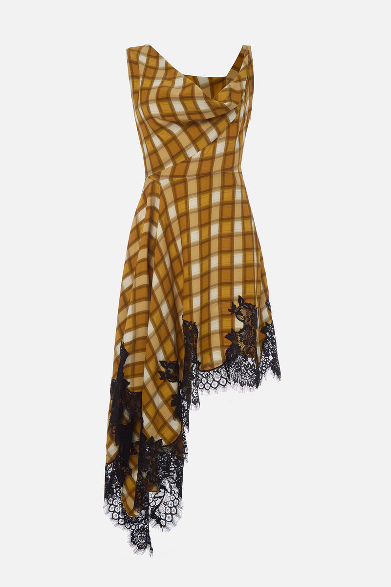 Front Drape Asymmetical Dress