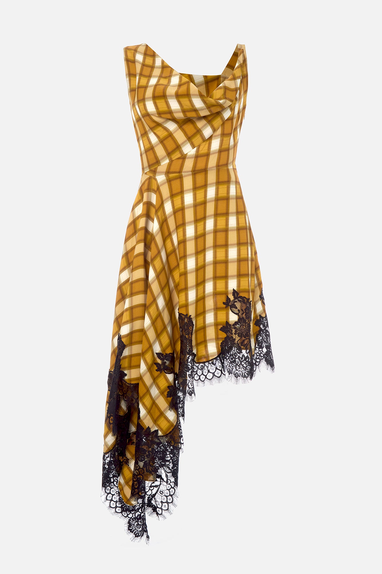 Front Drape Asymmetical Dress