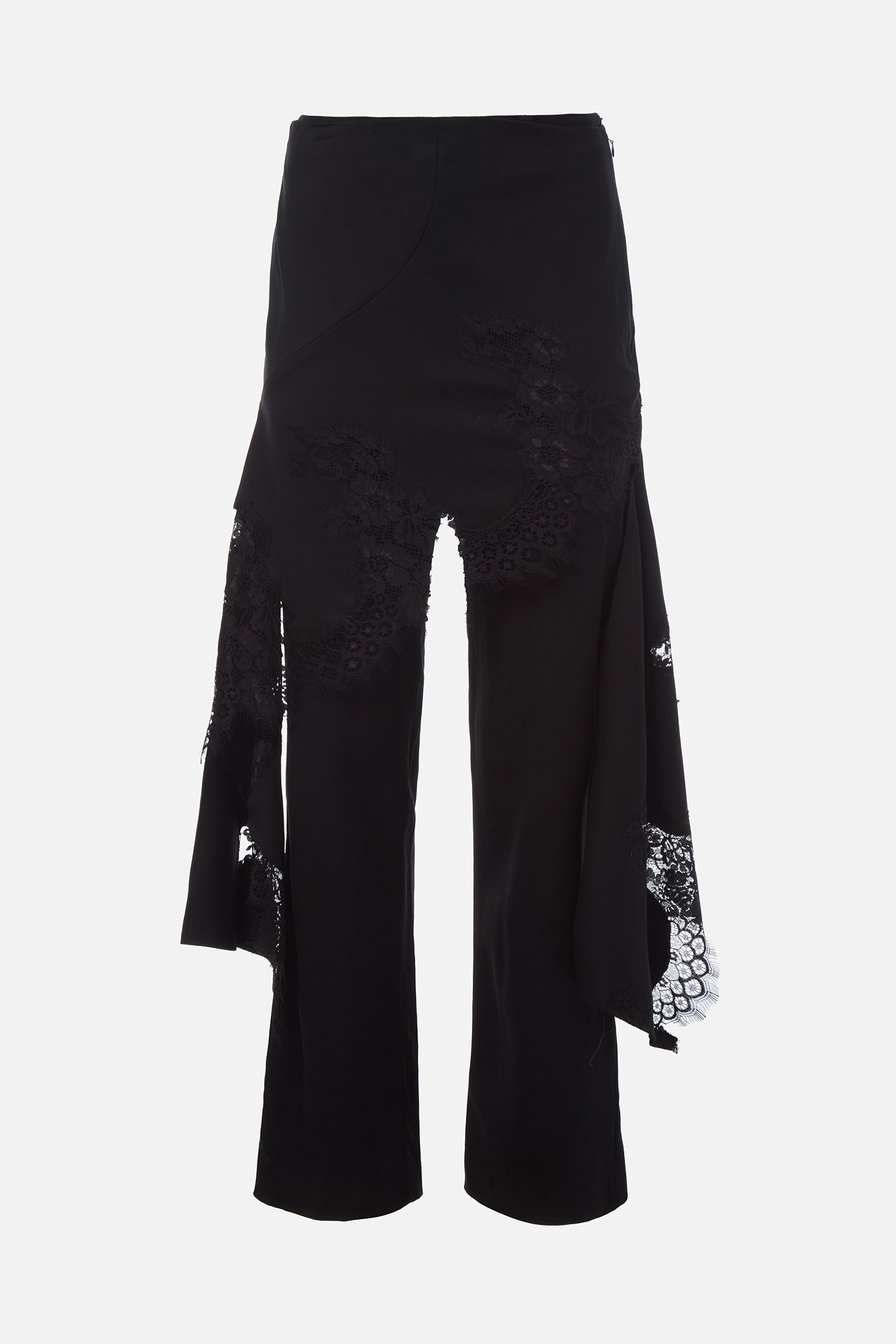 Deconstructed Tailored Lace Hem Skirt Trouser