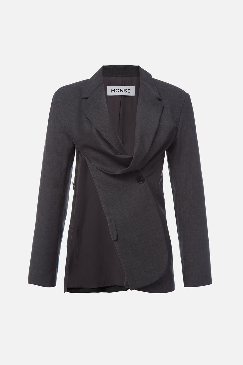 Deconstructed Lapel Tailored Jacket