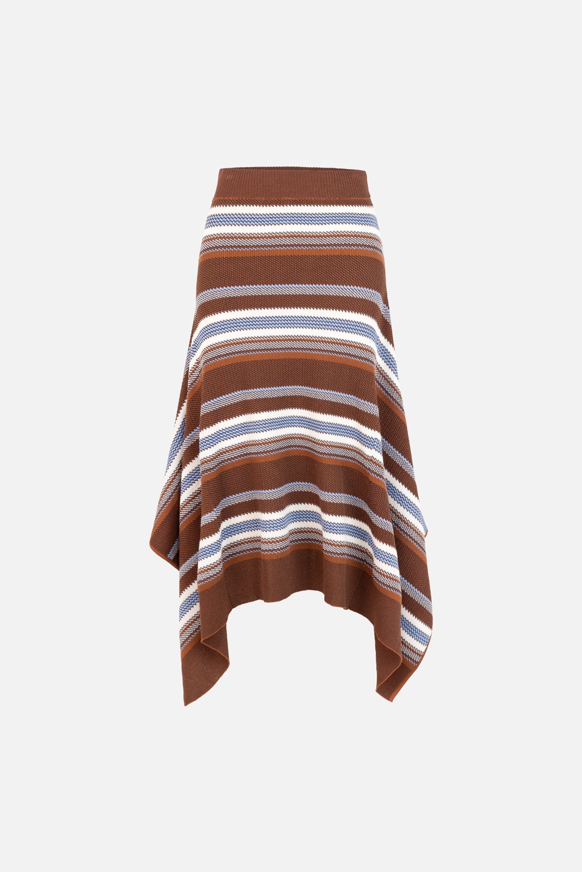 Striped Jacquard Cascade Midi Skirt