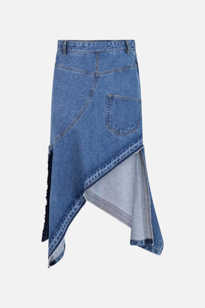 Twisted Denim Skirt in Indigo Cotton – MONSE