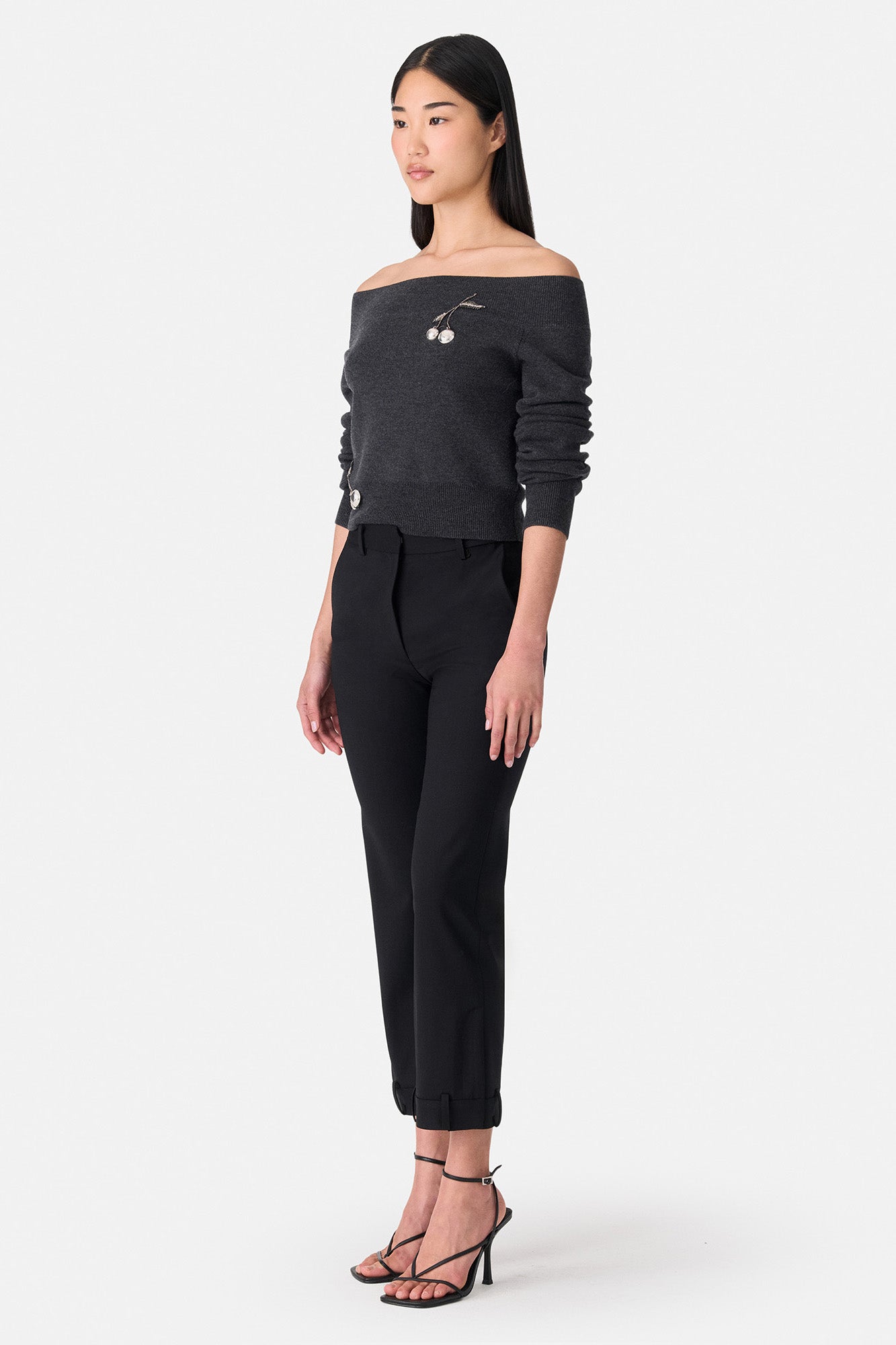 Off Shoulder Cherry Sweater