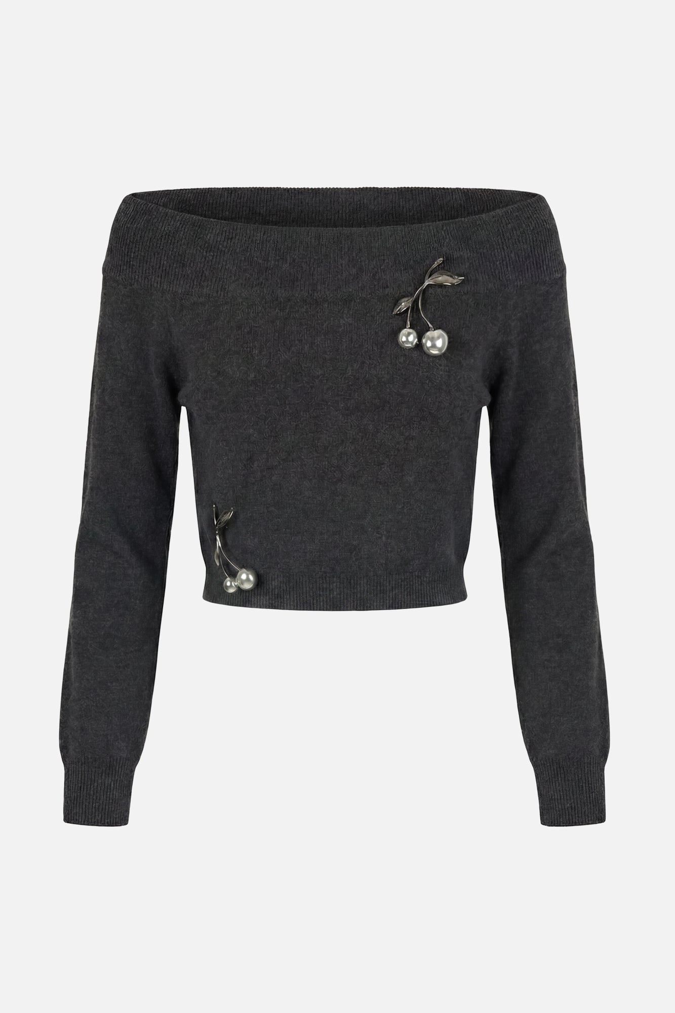 Off Shoulder Cherry Sweater