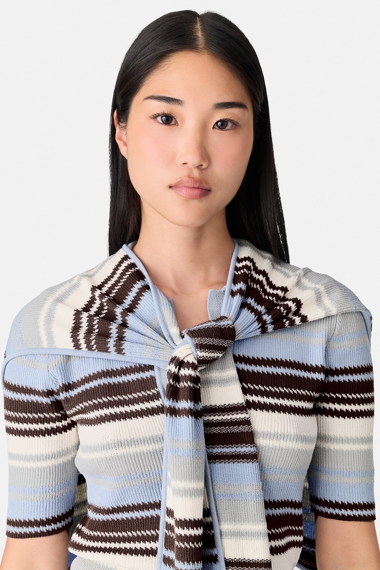 Striped Jacquard Scarf Top