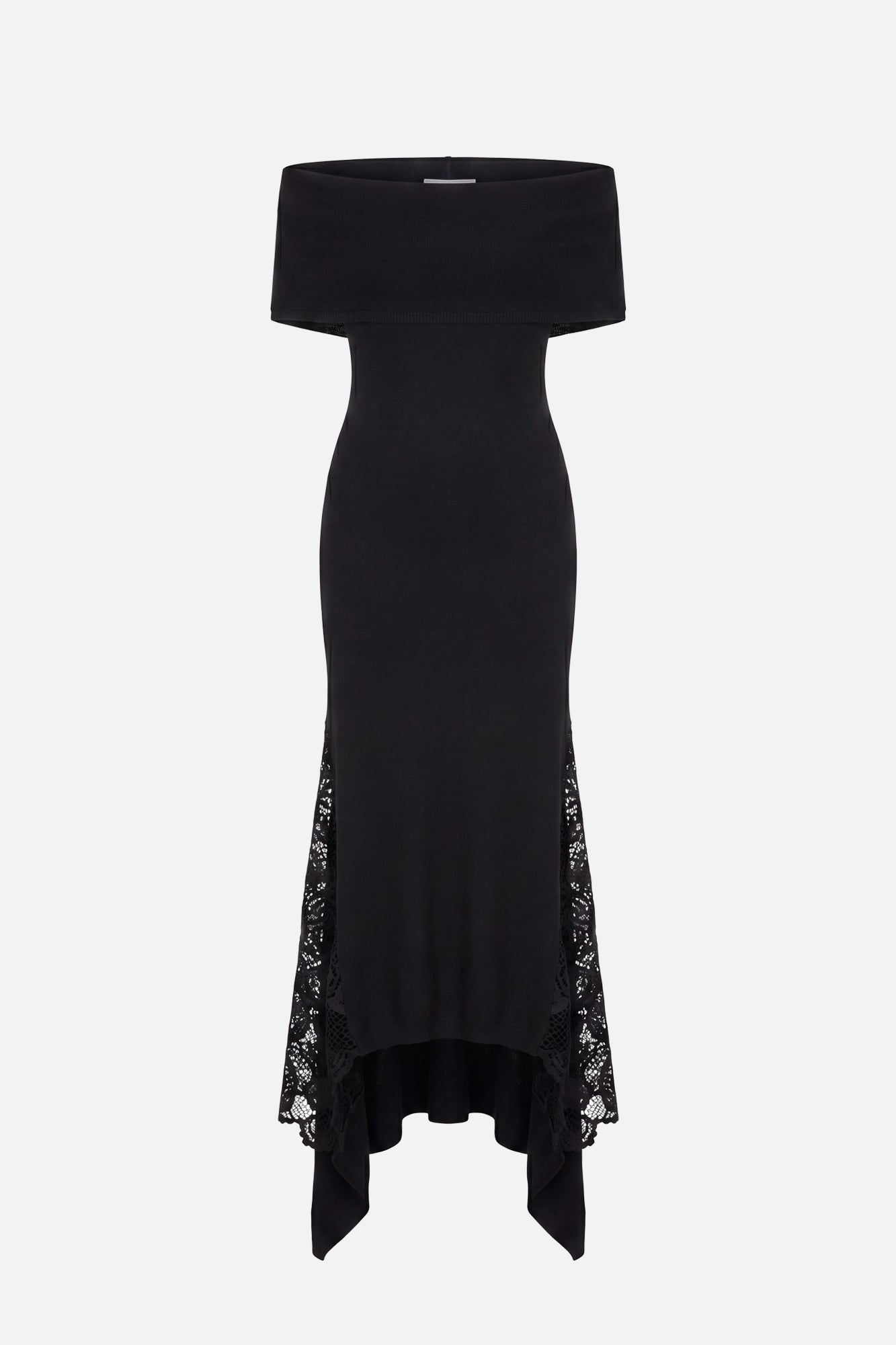 knit off the shoulder dress Otis Off-Shoulder Maxi in Viscose Generic Women Ribbed Off Shoulder