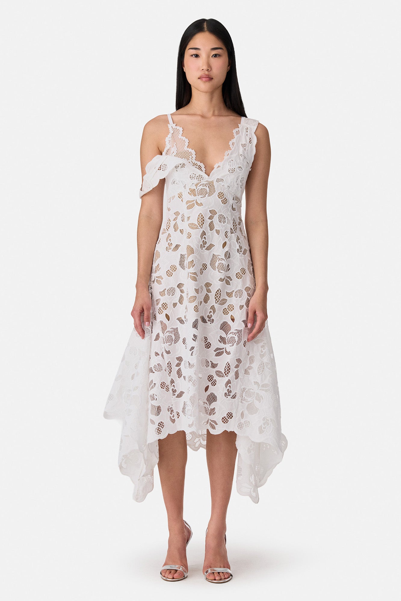 Eyelet Laced Midi Dress