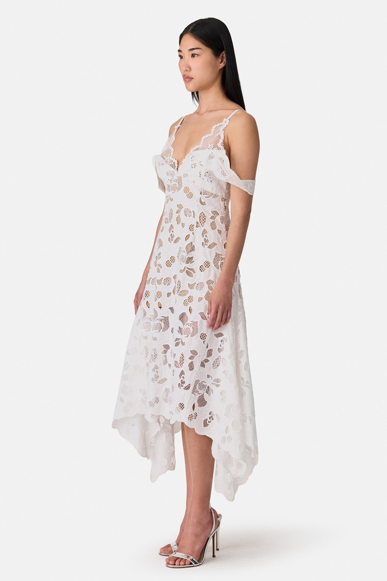 Eyelet Laced Midi Dress
