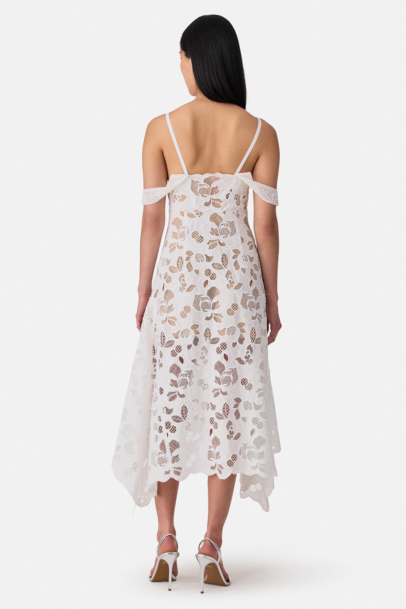 Eyelet Laced Midi Dress