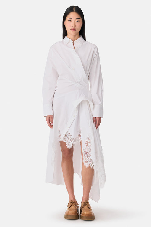 Laced Cascade Shirt Dress