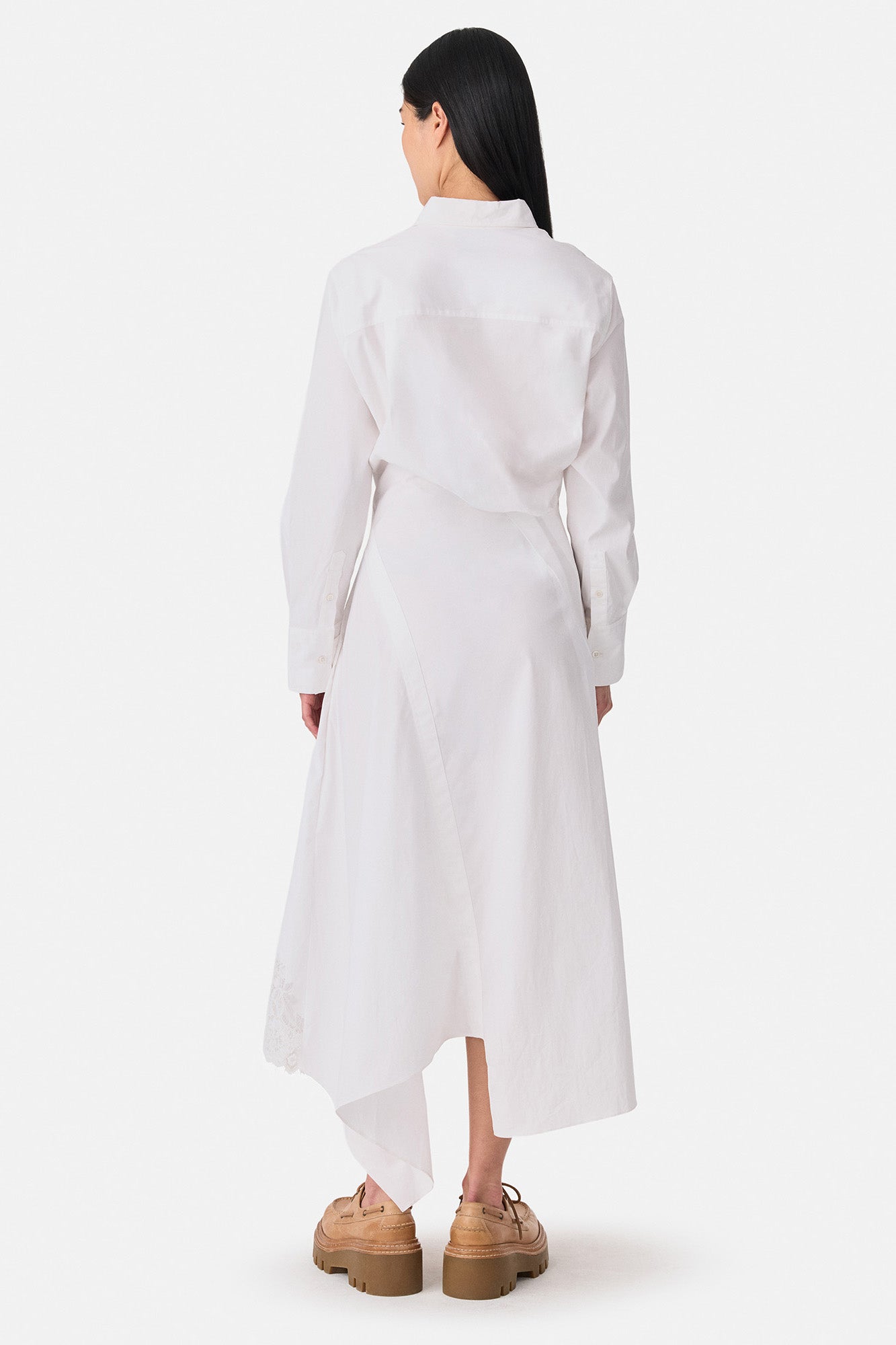Laced Cascade Shirt Dress