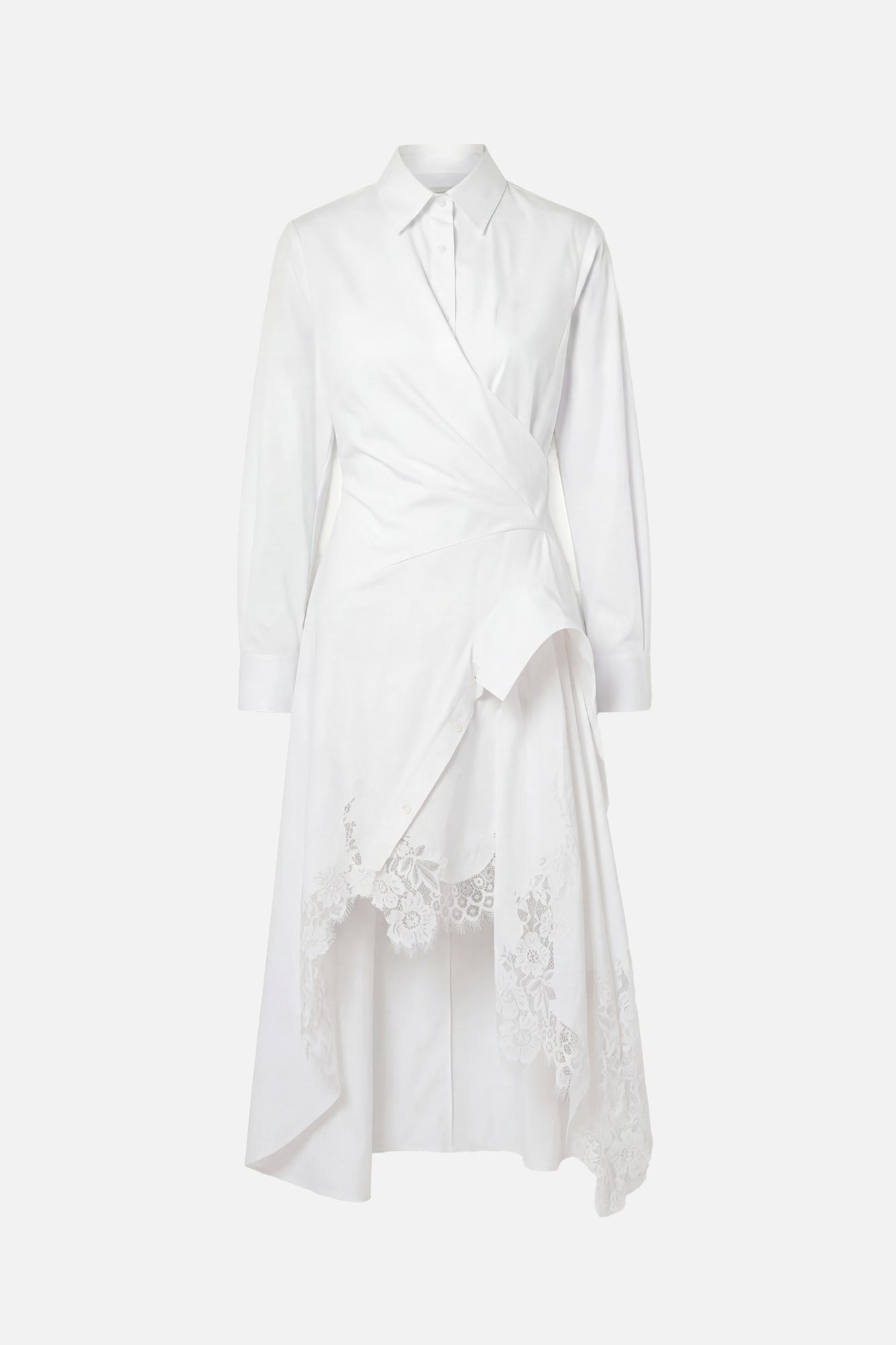 Laced Cascade Shirt Dress