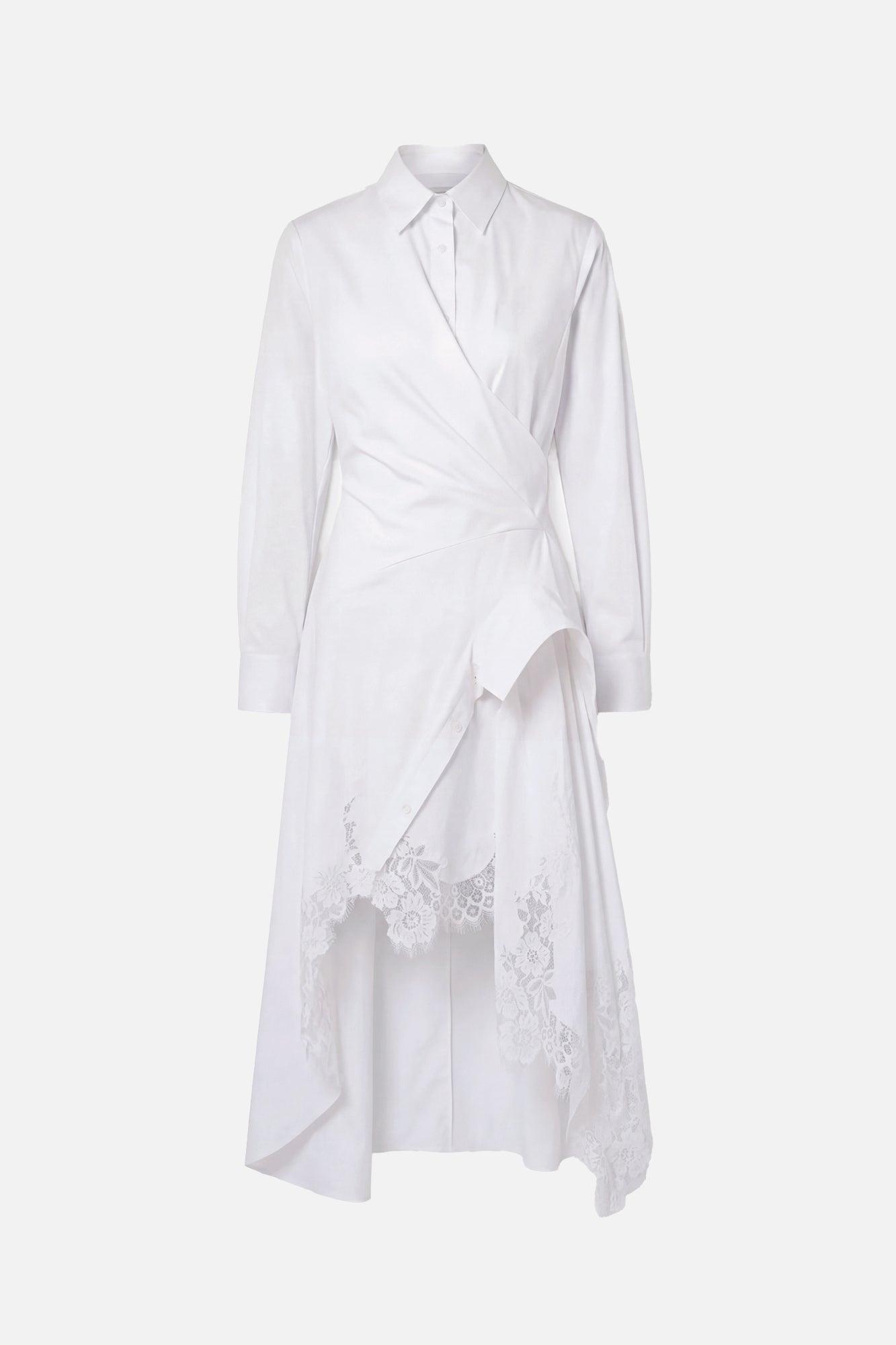 Laced Cascade Shirt Dress