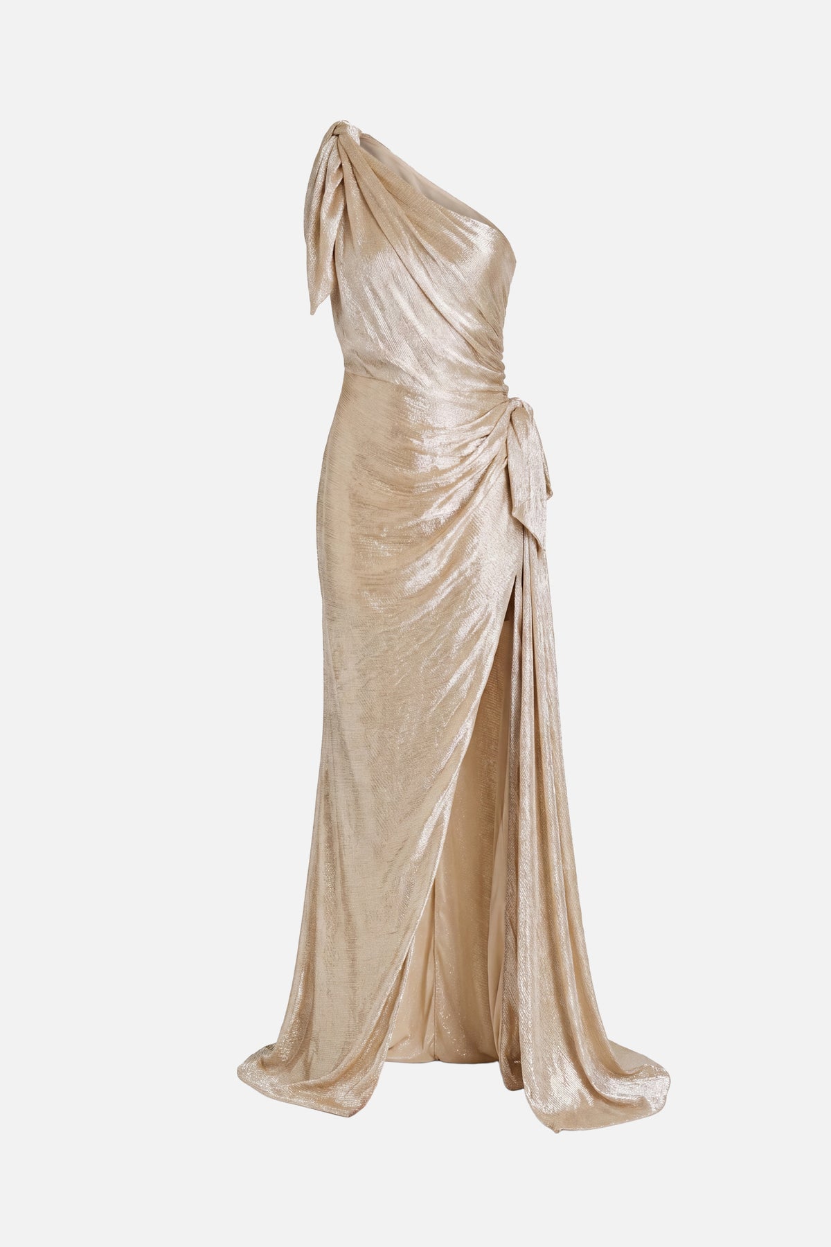Off Shoulder Bugle Beads Gown