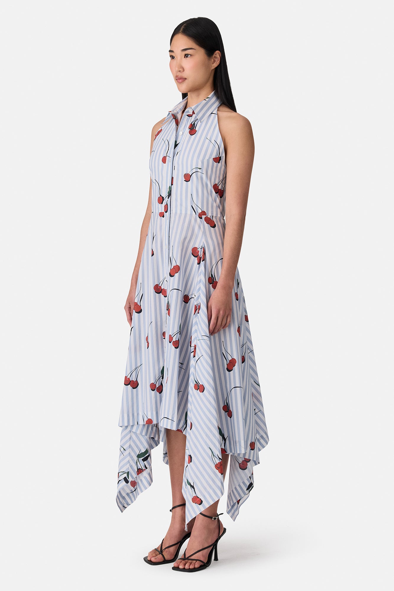 Bunny Ear Knotted Cherry Midi Dress