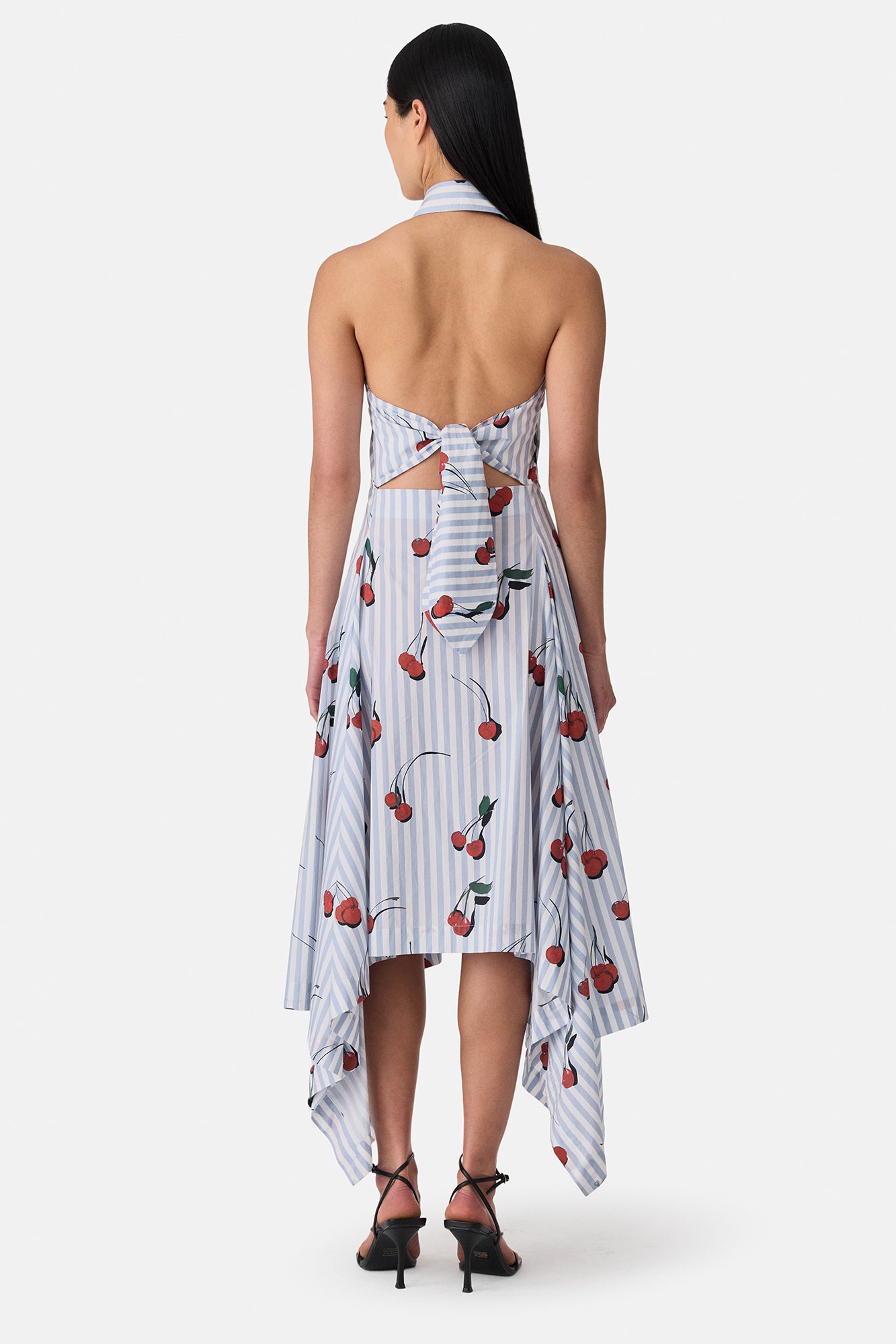 Bunny Ear Knotted Cherry Midi Dress