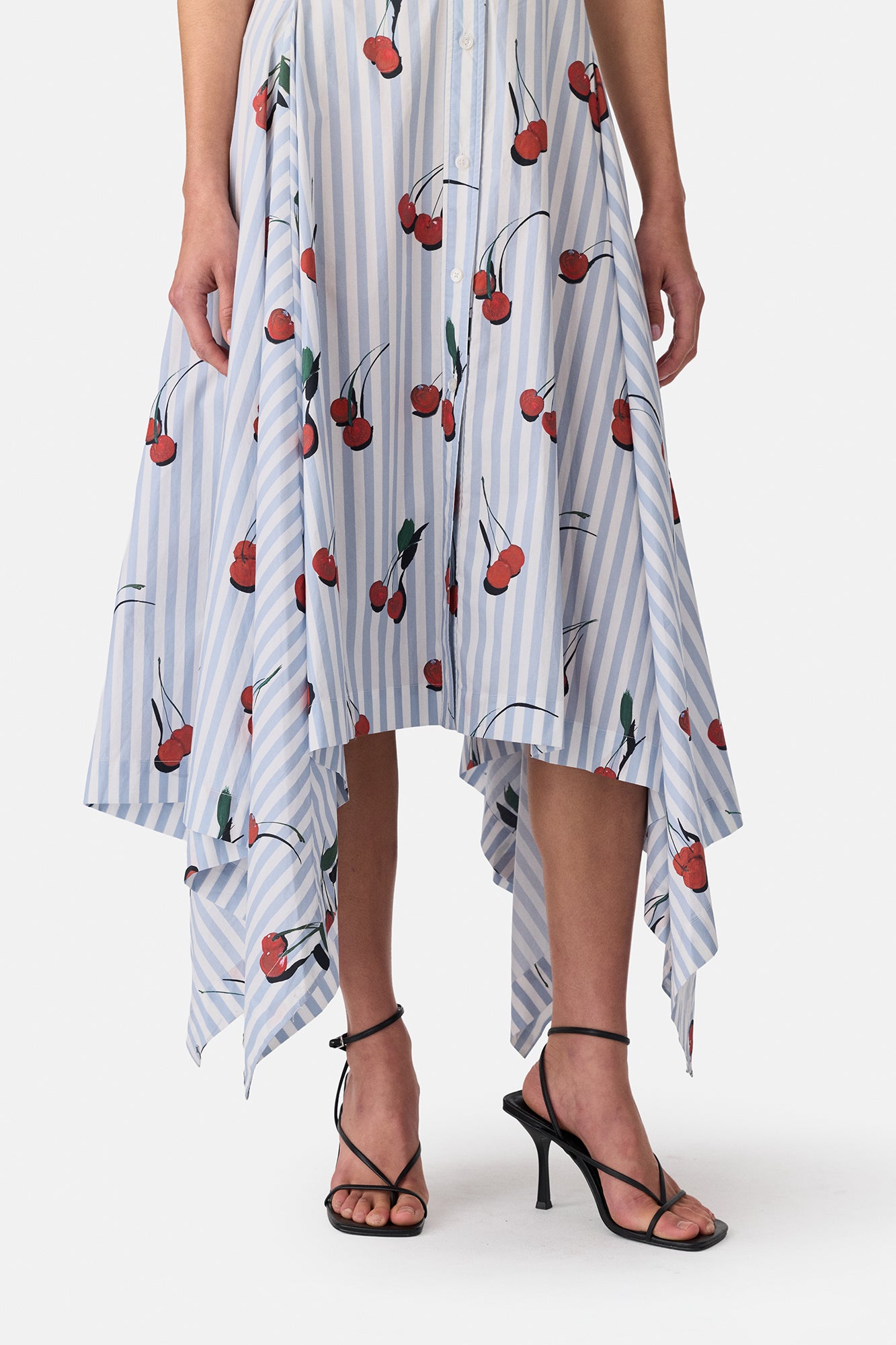 Bunny Ear Knotted Cherry Midi Dress