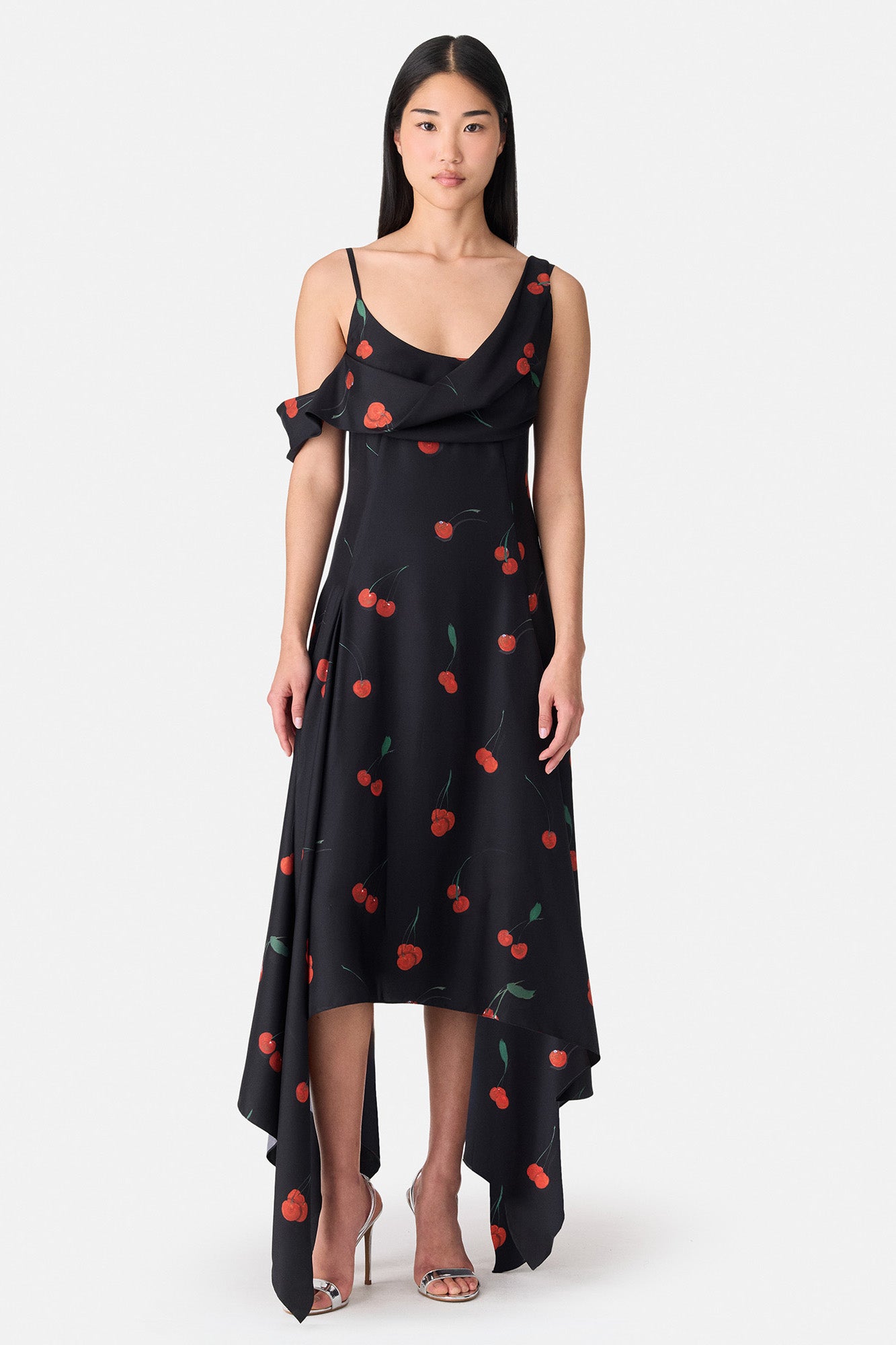 Printed Silk Scarf Cherry Dress