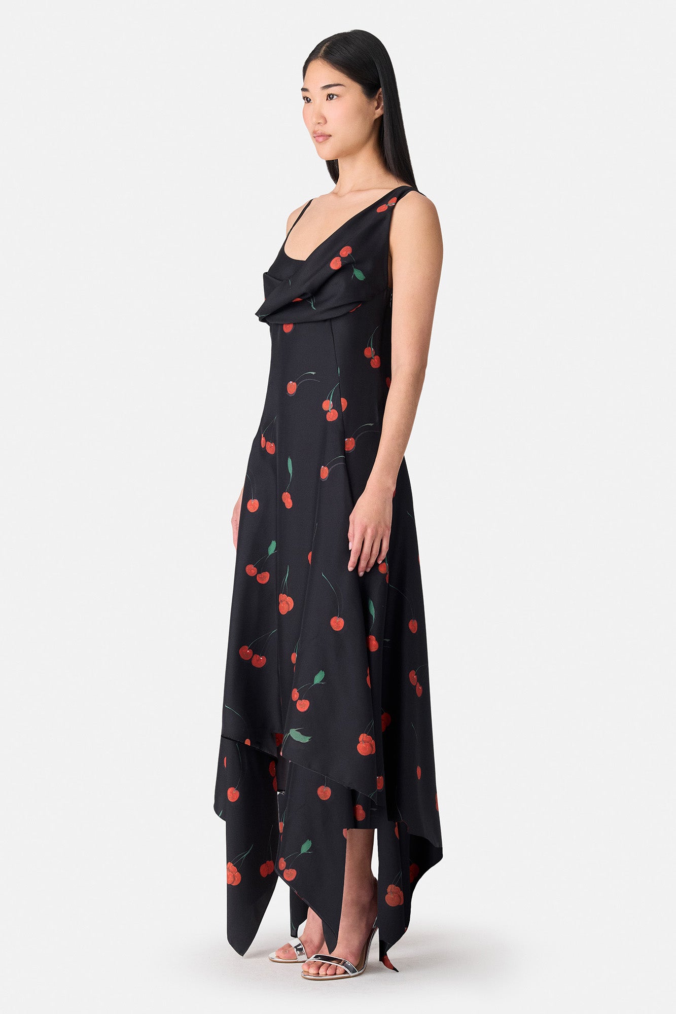 Printed Silk Scarf Cherry Dress