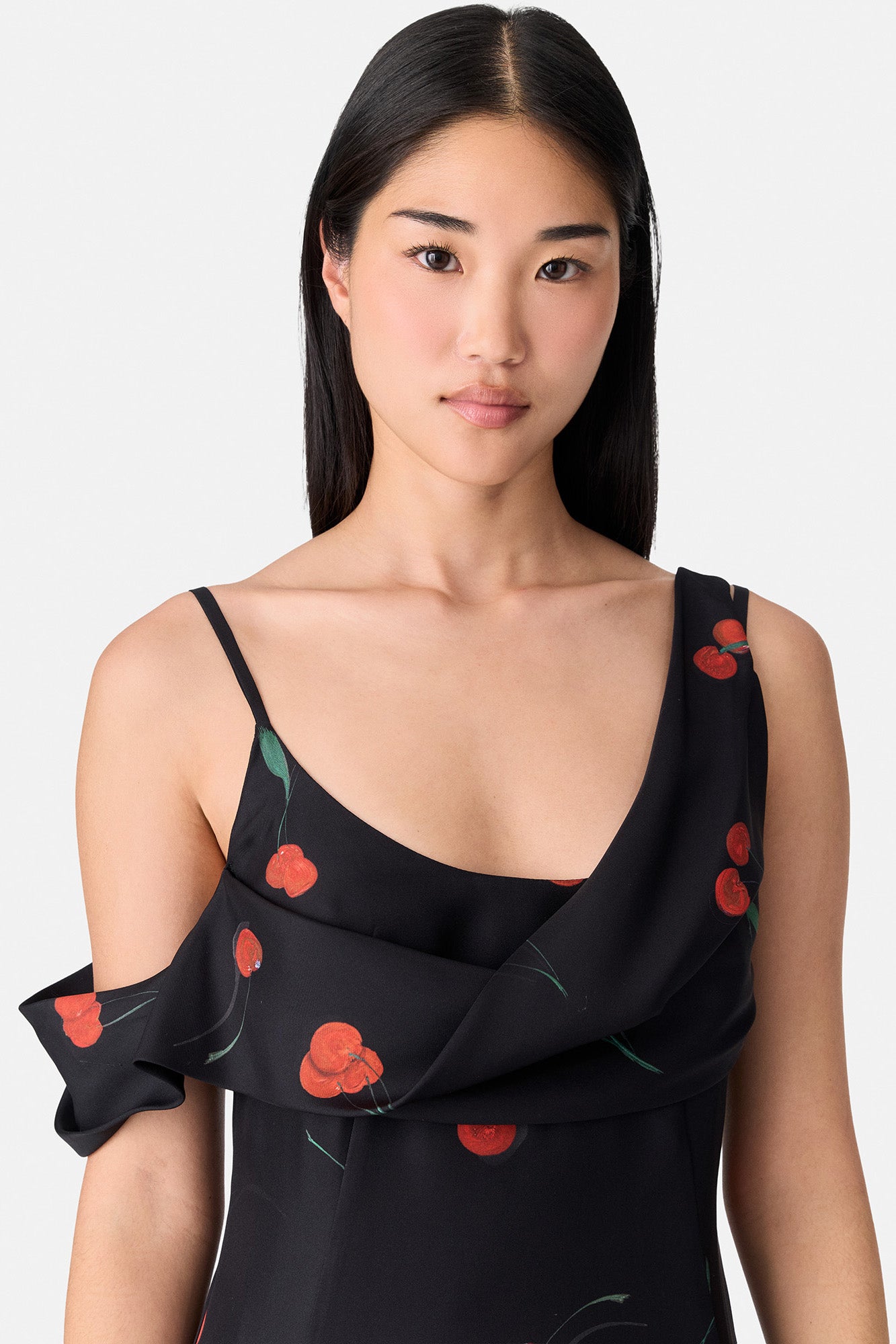 Printed Silk Scarf Cherry Dress