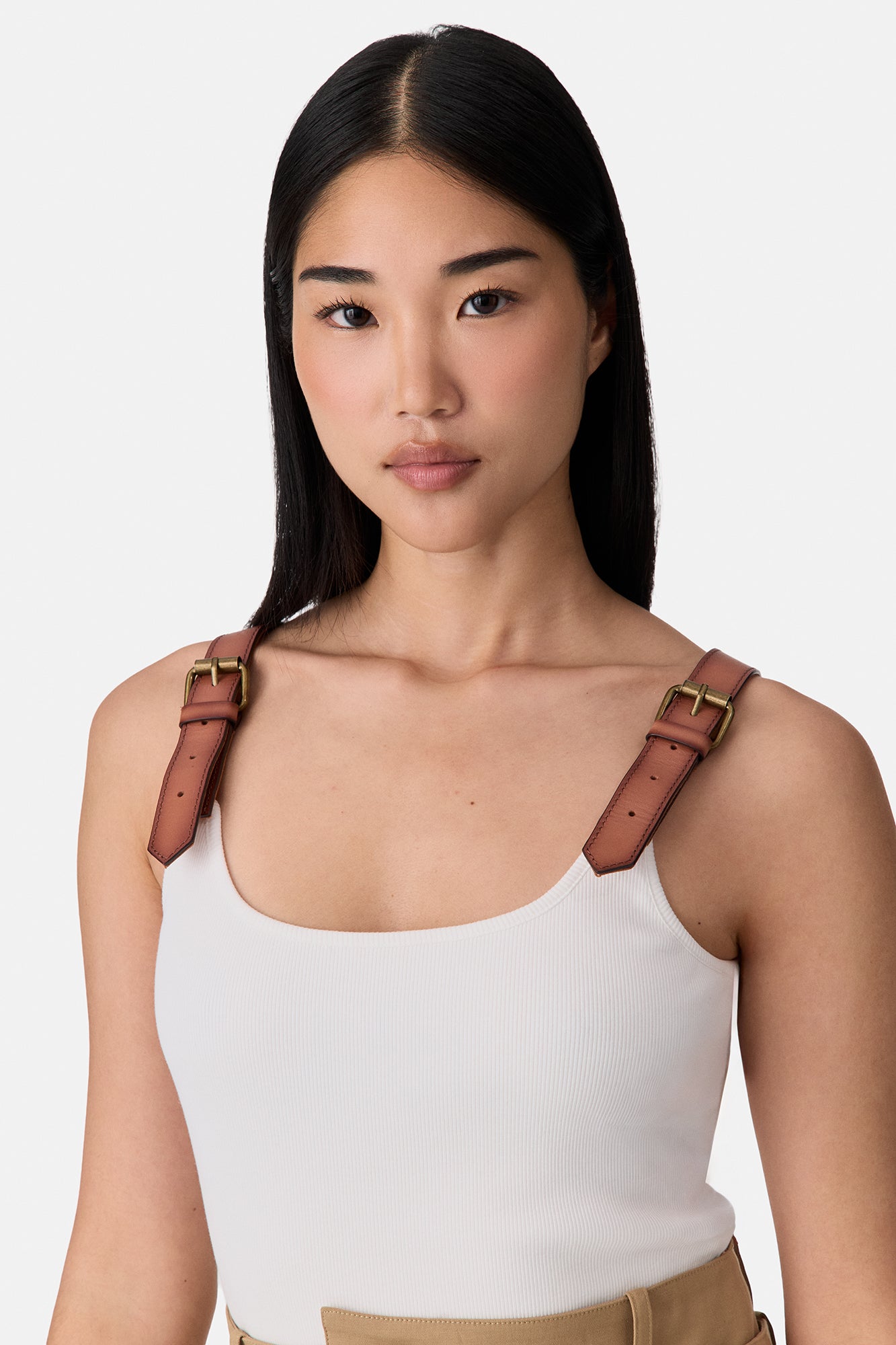 Leather Harness Tank Top