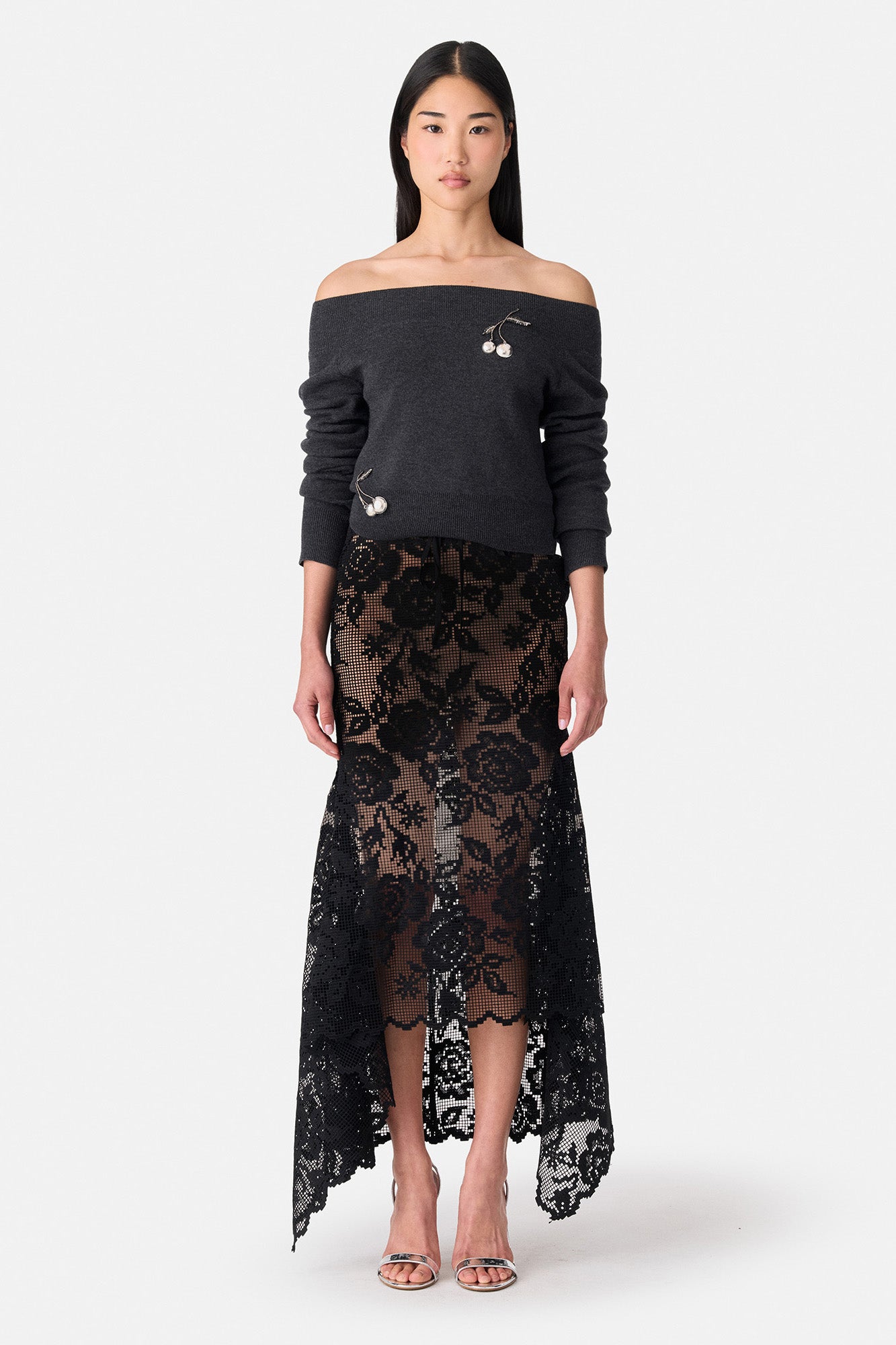 Combo Waistband Lace Skirt
