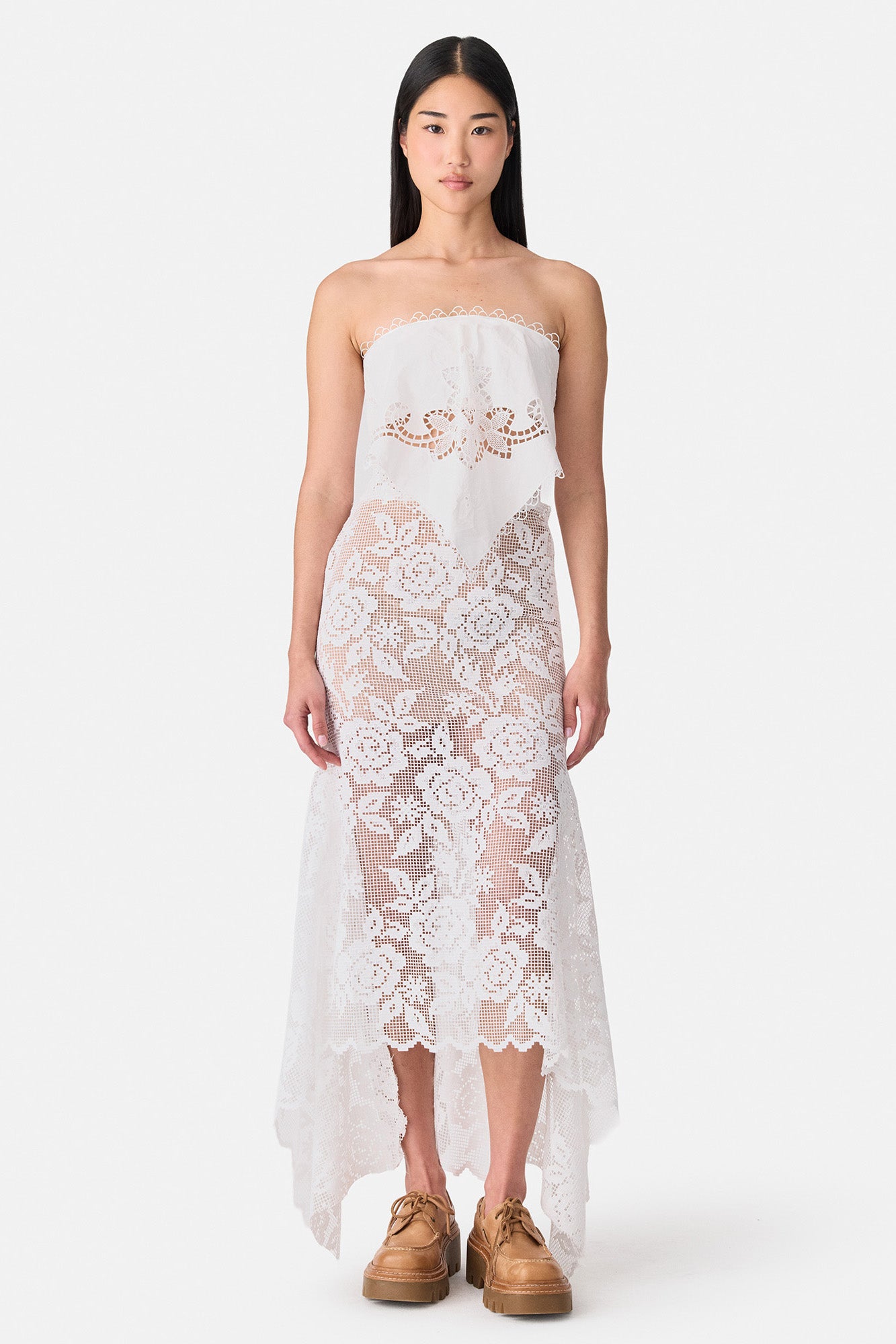 Combo Waistband Lace Skirt