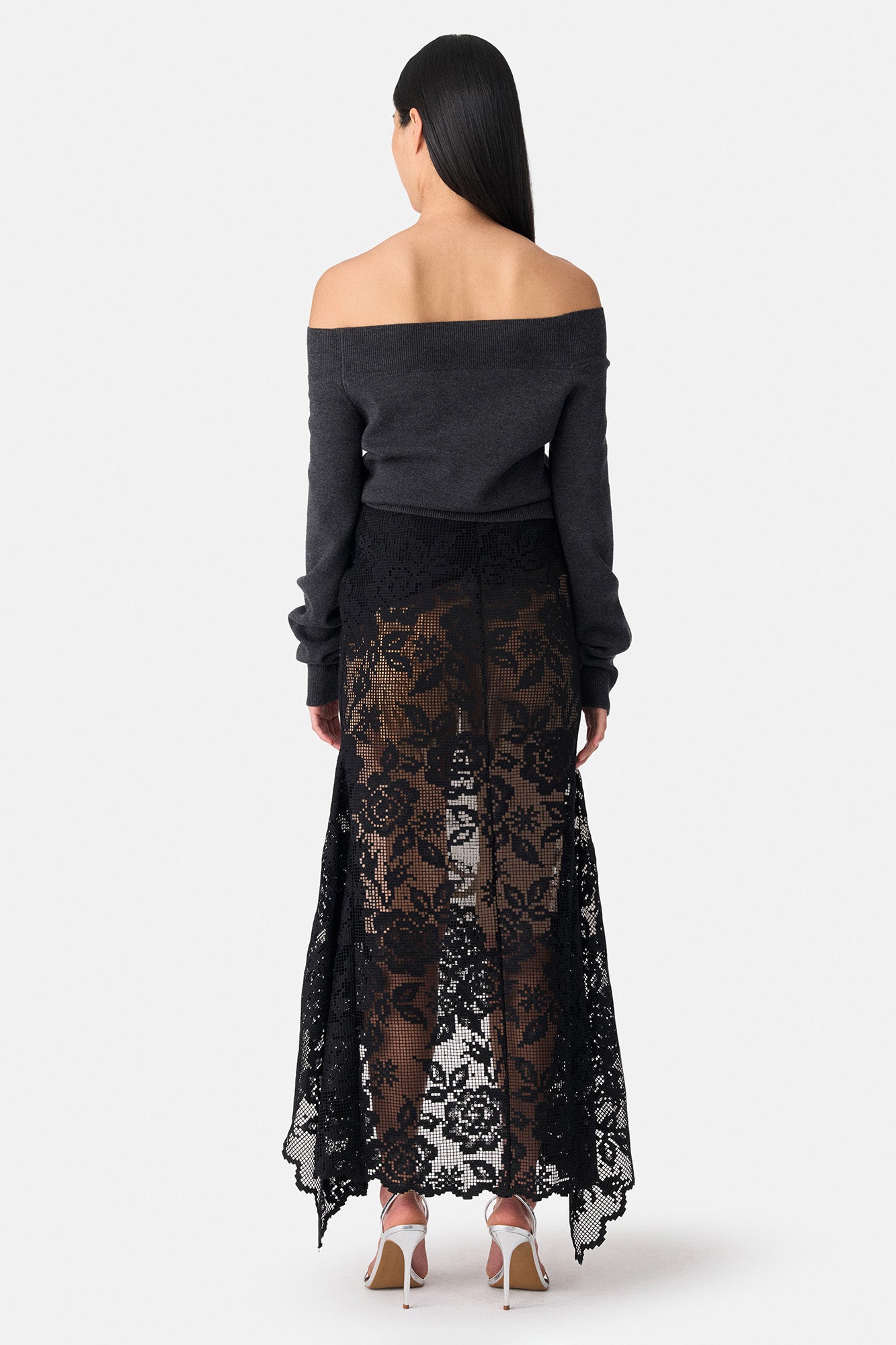 Combo Waistband Lace Skirt
