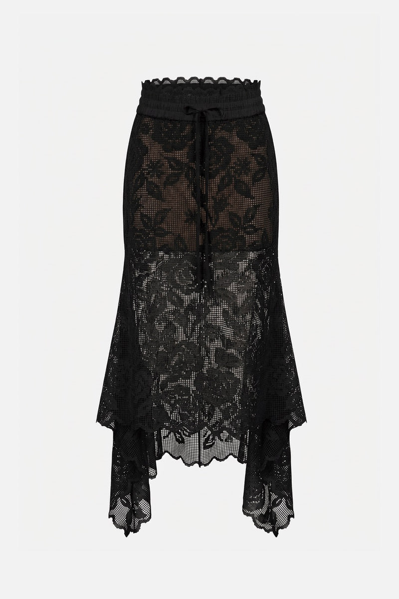 Combo Waistband Lace Skirt