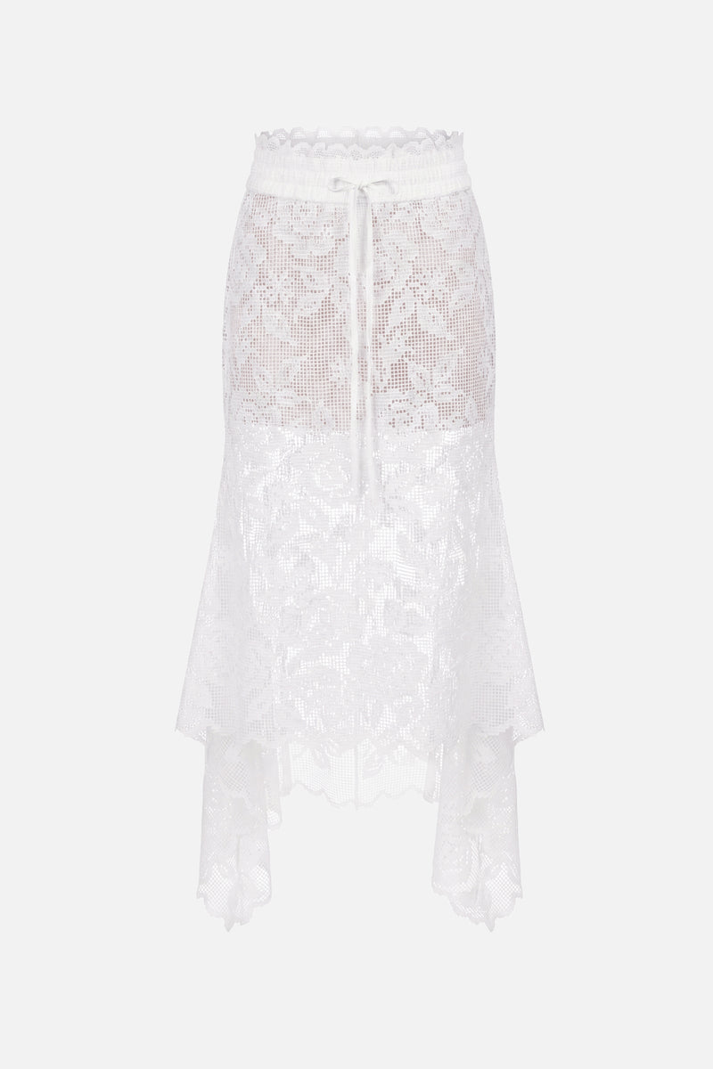 Combo Waistband Lace Skirt