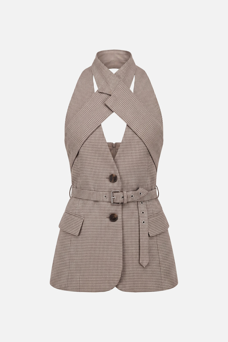 Cross Lapel Vest Jacket