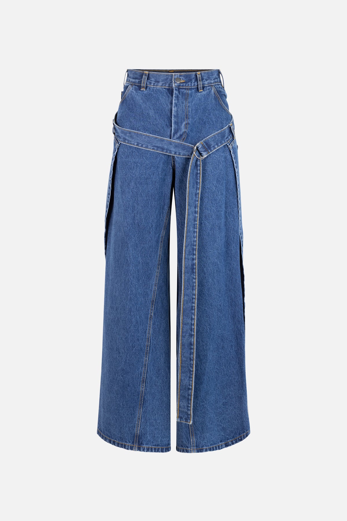 Deconstructed Wrap Denim Jeans