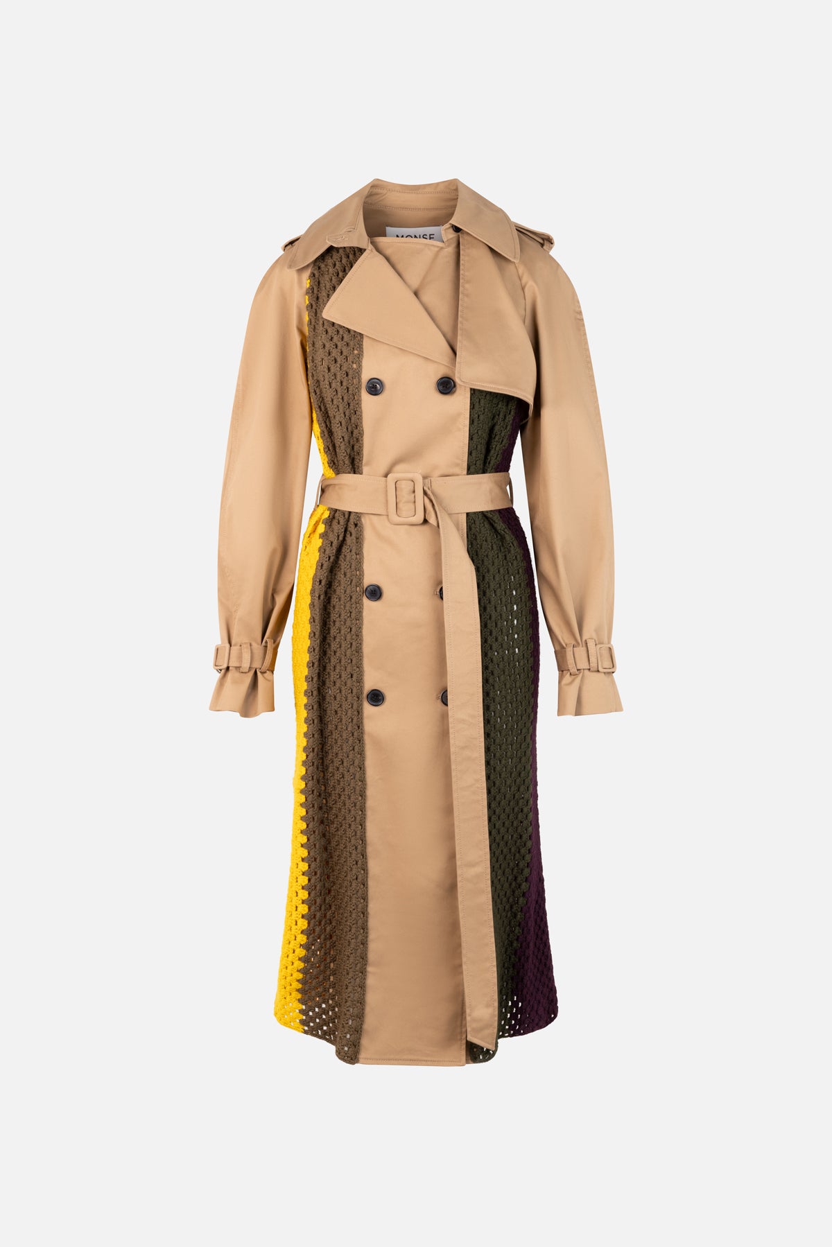 Crochet Combo Trench Coat