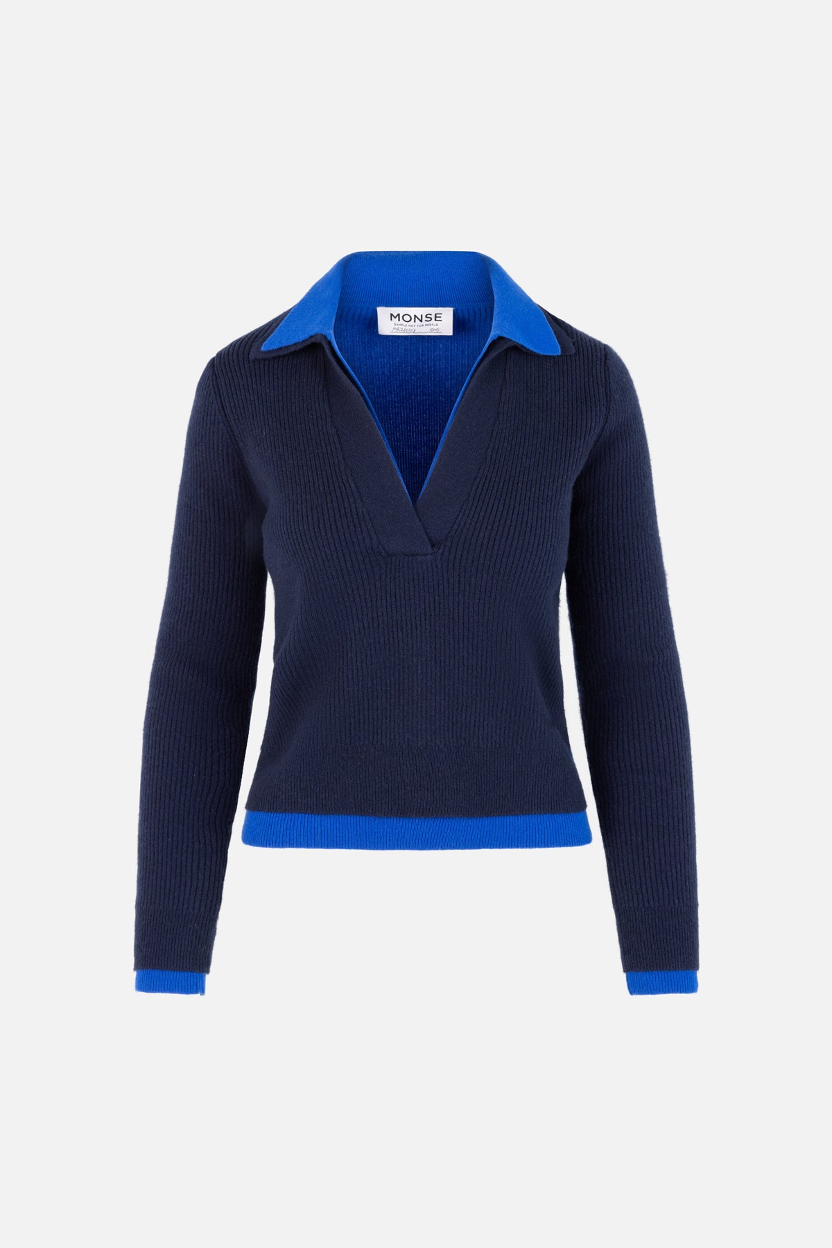 Doubled Half Front Placket Knit Pullover