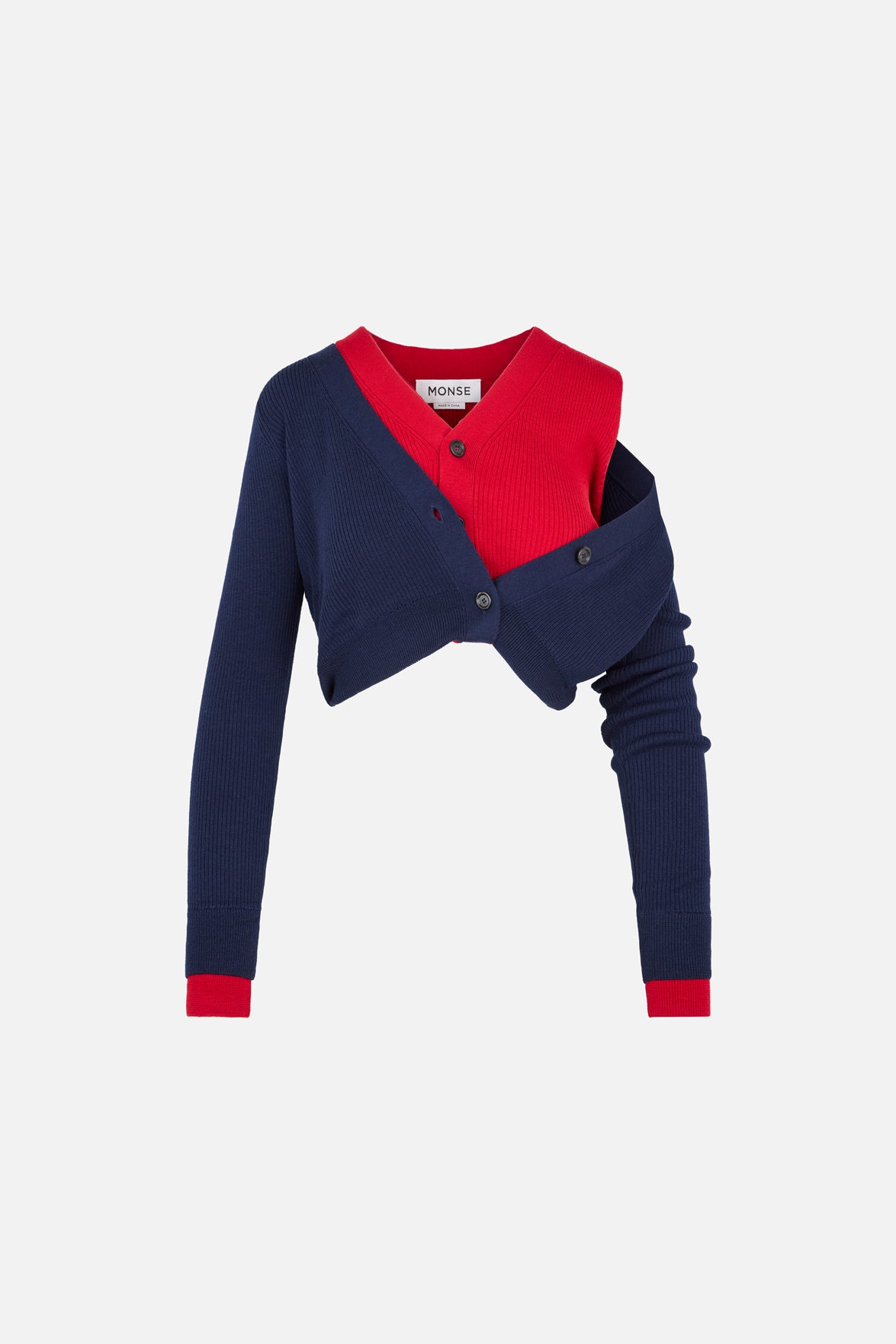 Cropped Fold-Up Button Down Cardigan