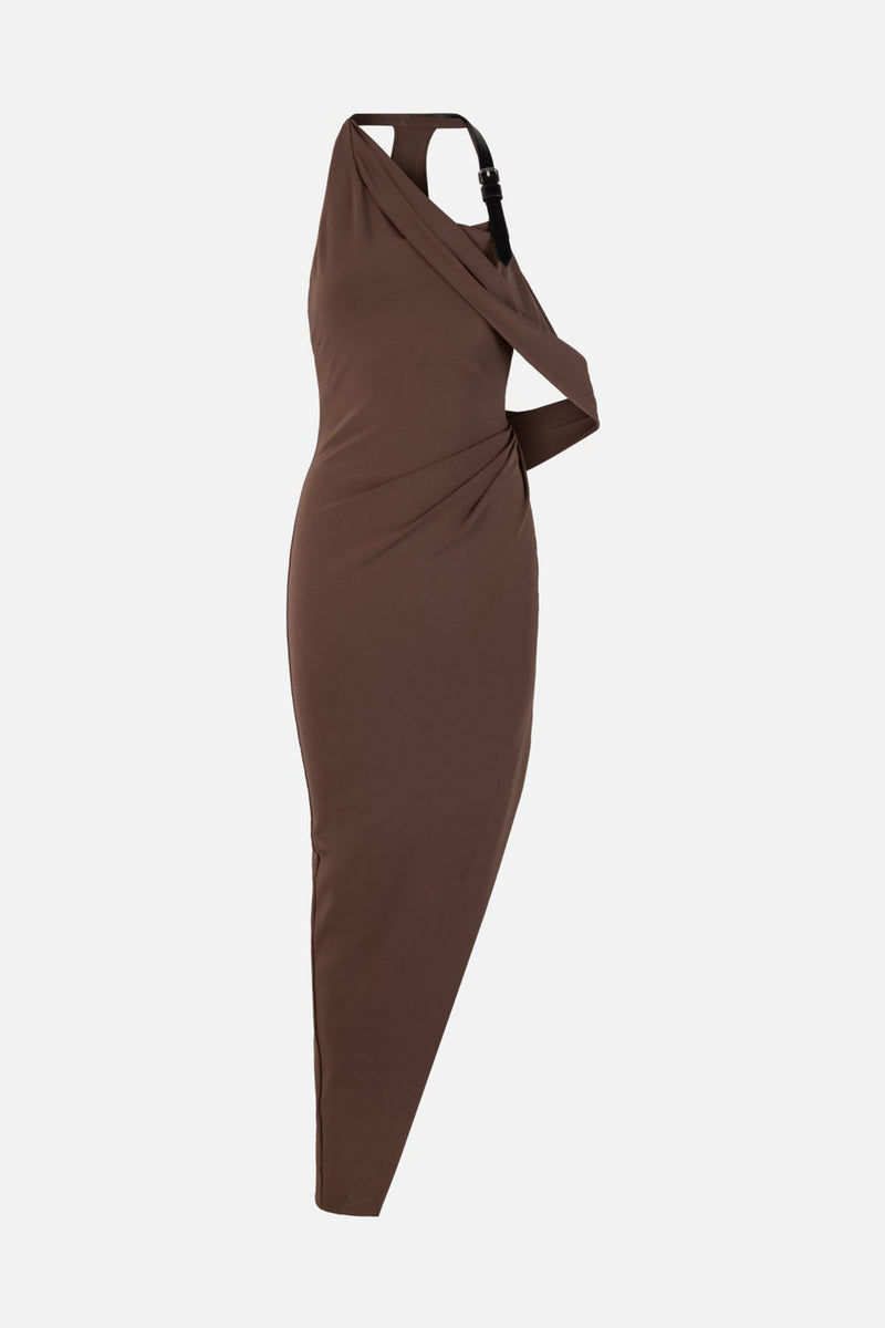 Soft Drape Cowl Midi Dress